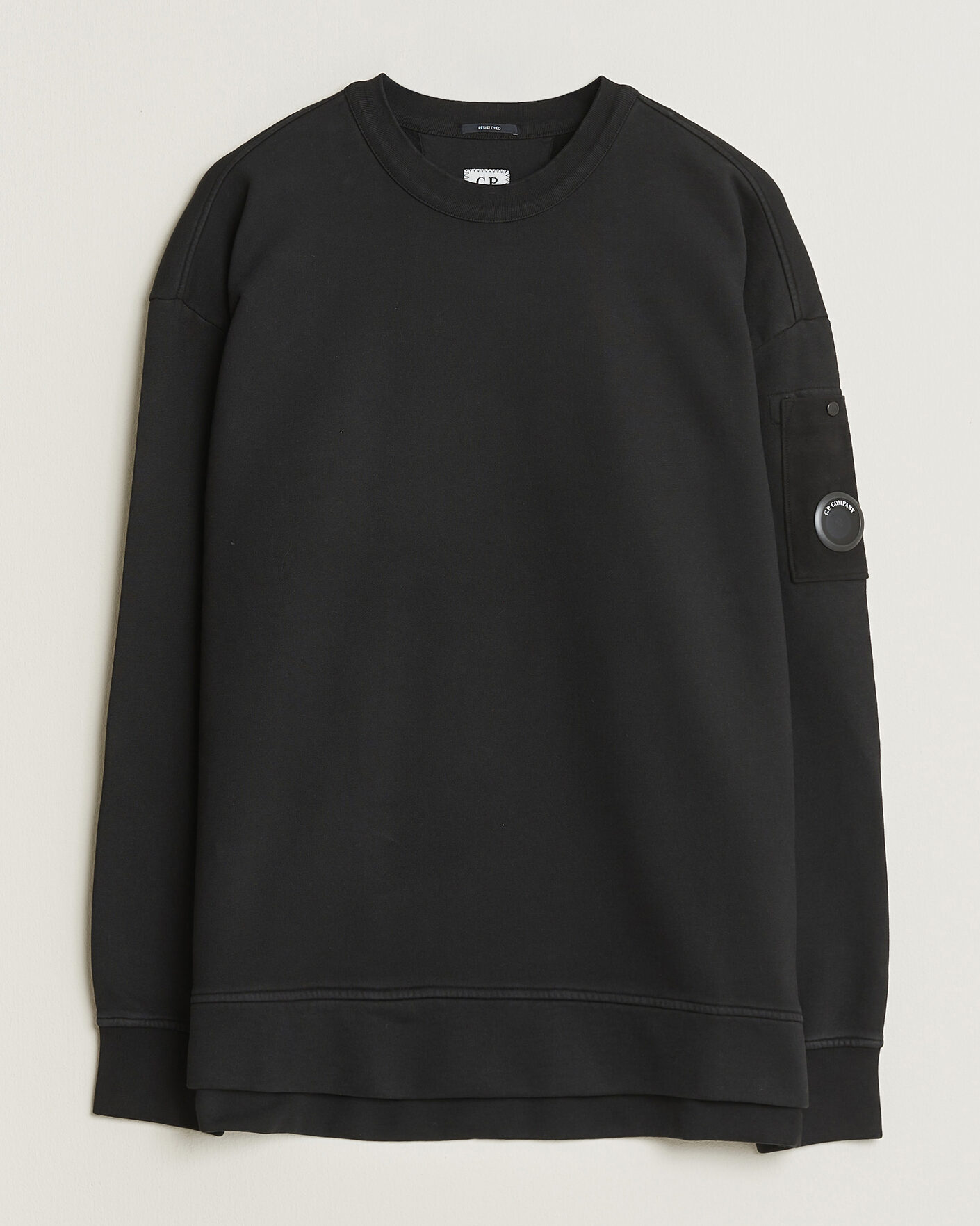 Herre | Gensere | C.P. Company | Brushed Emerized Fleece Lens Sweatshirt Black