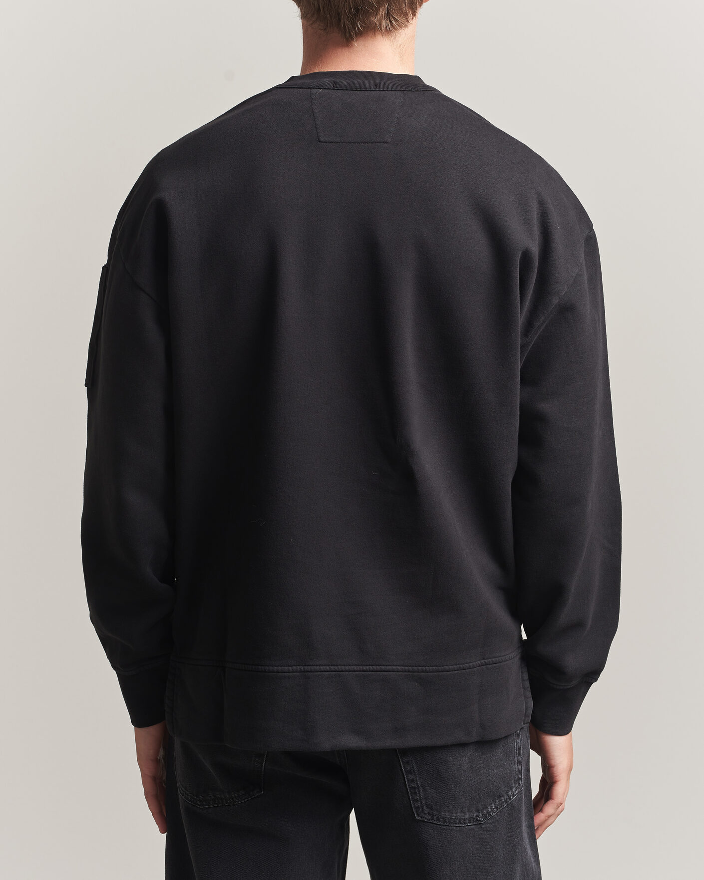 Herre | Gensere | C.P. Company | Brushed Emerized Fleece Lens Sweatshirt Black