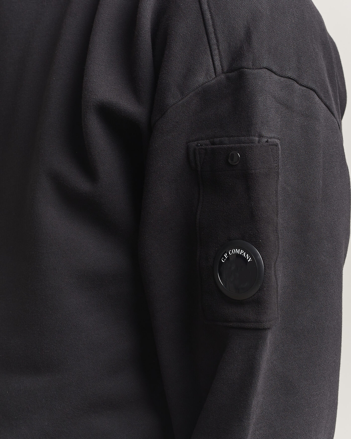Herre | Gensere | C.P. Company | Brushed Emerized Fleece Lens Sweatshirt Black