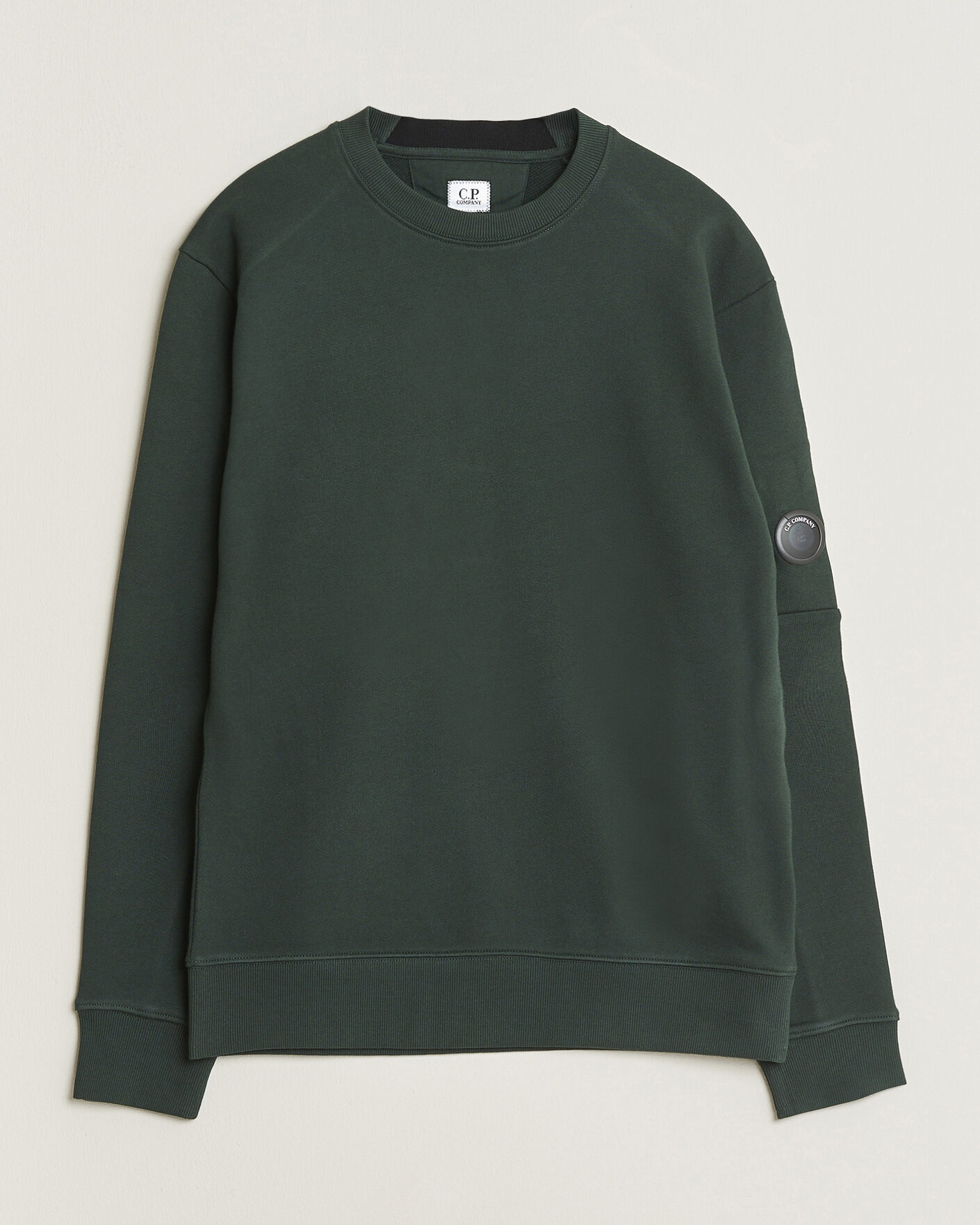 Herre | Gensere | C.P. Company | Diagonal Raised Fleece Lens Sweatshirt Emerald Green