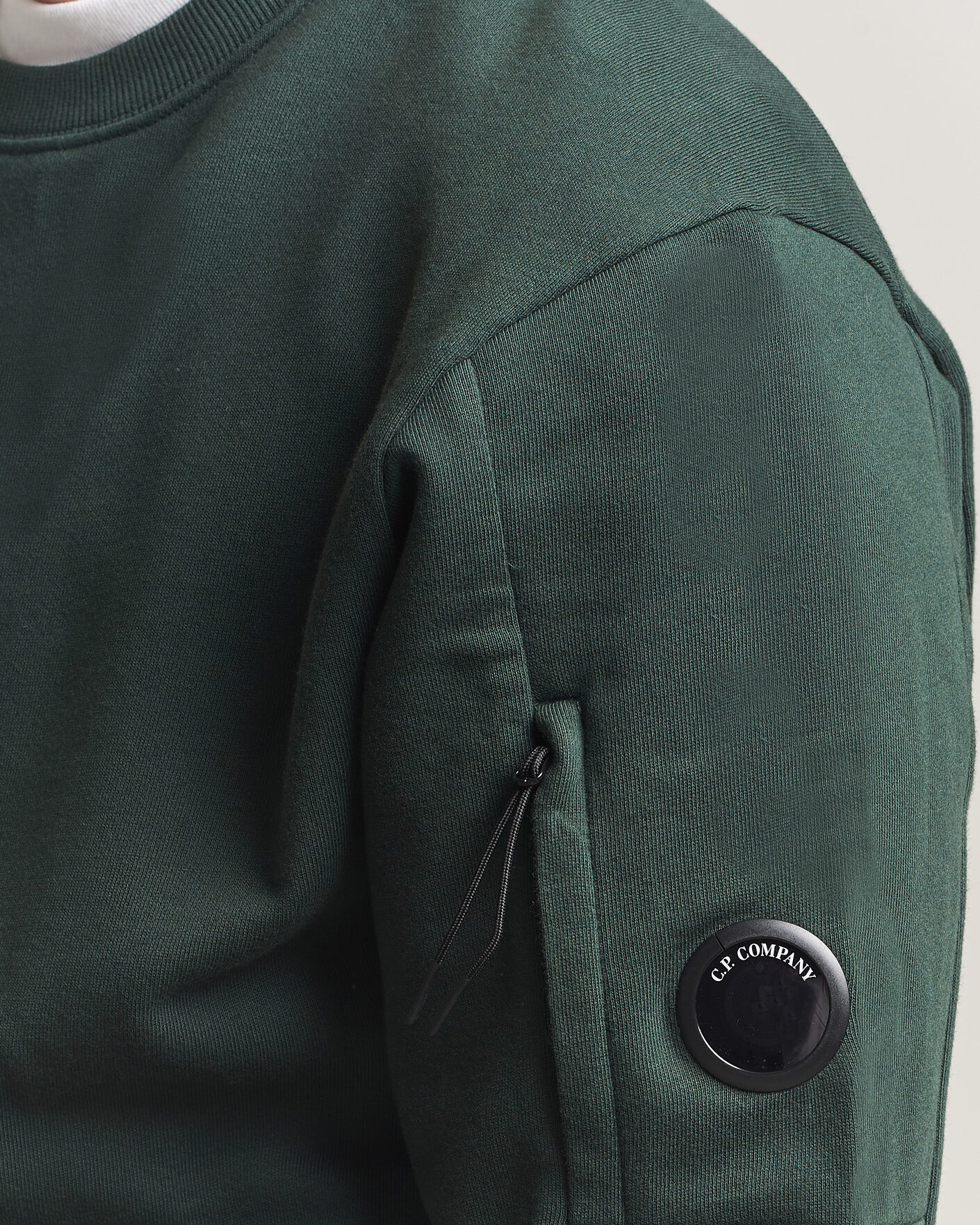 Herre | Gensere | C.P. Company | Diagonal Raised Fleece Lens Sweatshirt Emerald Green