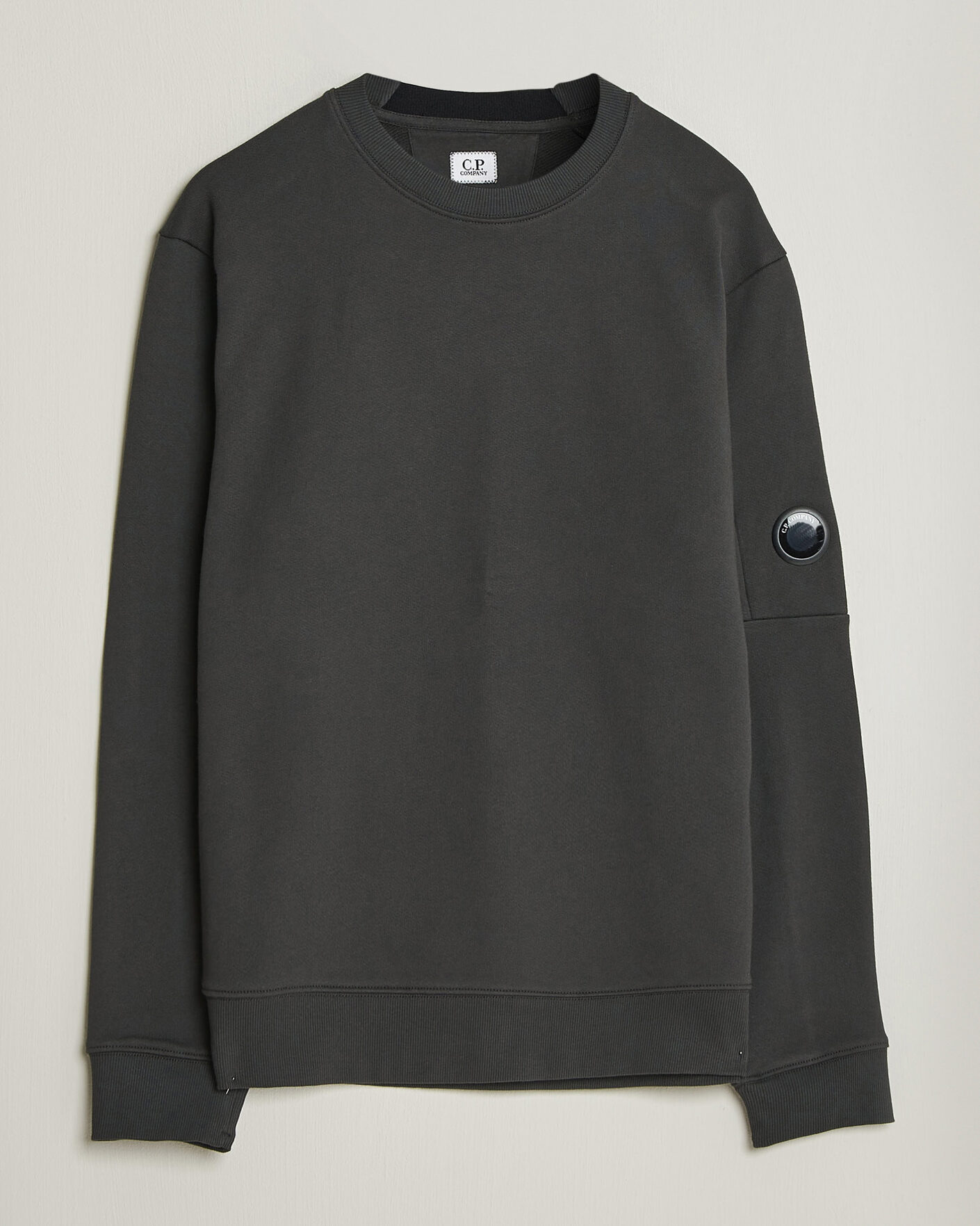 Herre | Gensere | C.P. Company | Diagonal Raised Fleece Lens Sweatshirt Dark Grey