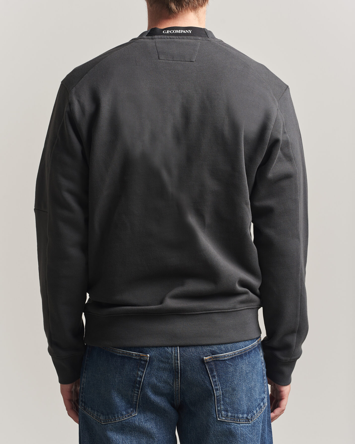 Herre | Gensere | C.P. Company | Diagonal Raised Fleece Lens Sweatshirt Dark Grey