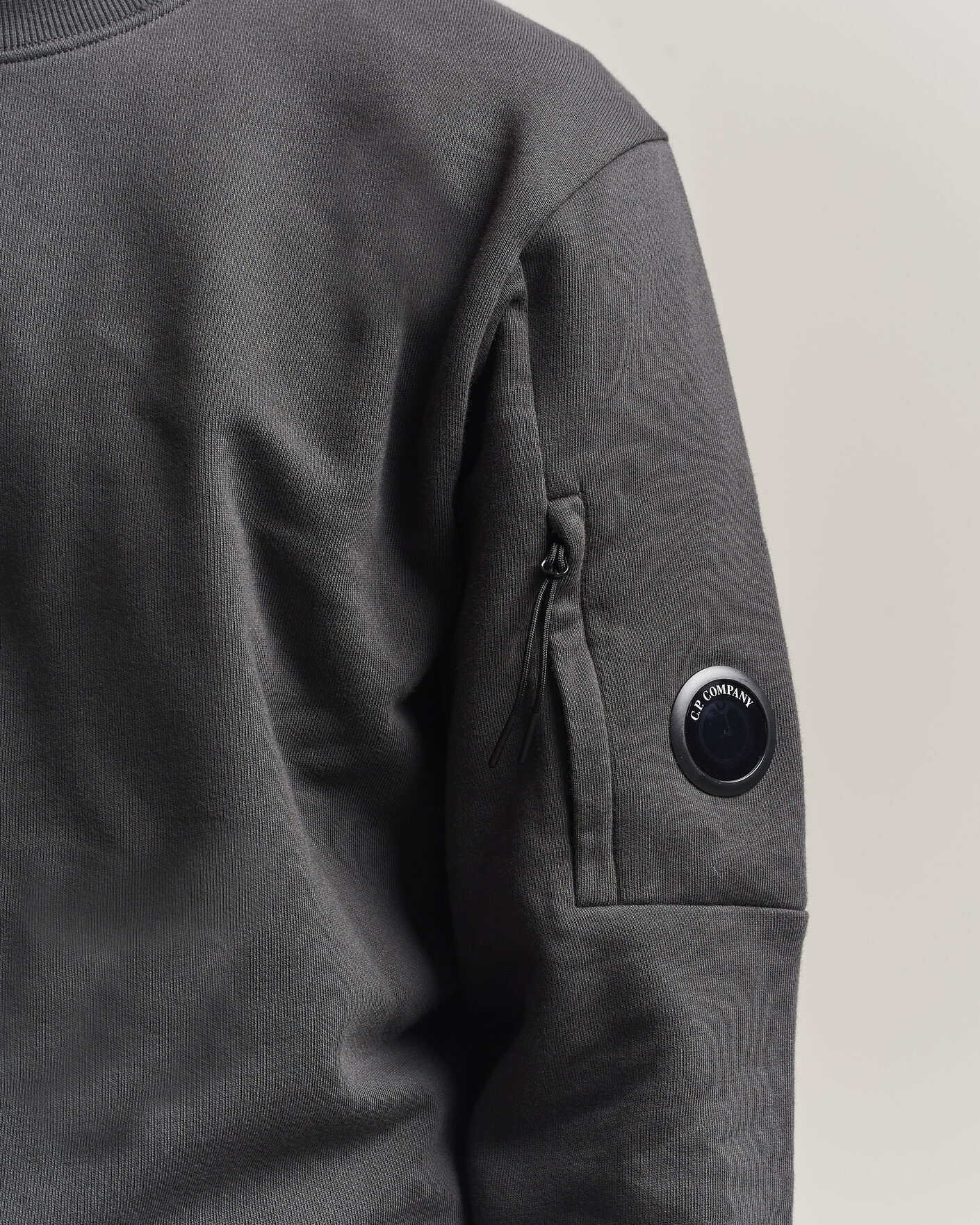 Herre | Gensere | C.P. Company | Diagonal Raised Fleece Lens Sweatshirt Dark Grey