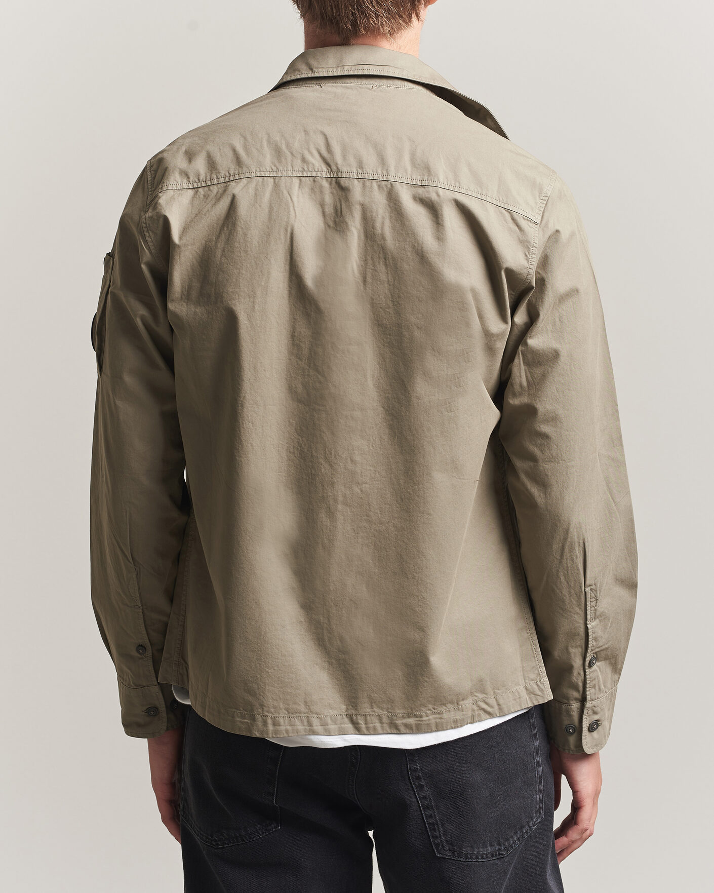Herre | Skjorter | C.P. Company | Organic Cotton Gabardine Zip Overshirt Grey