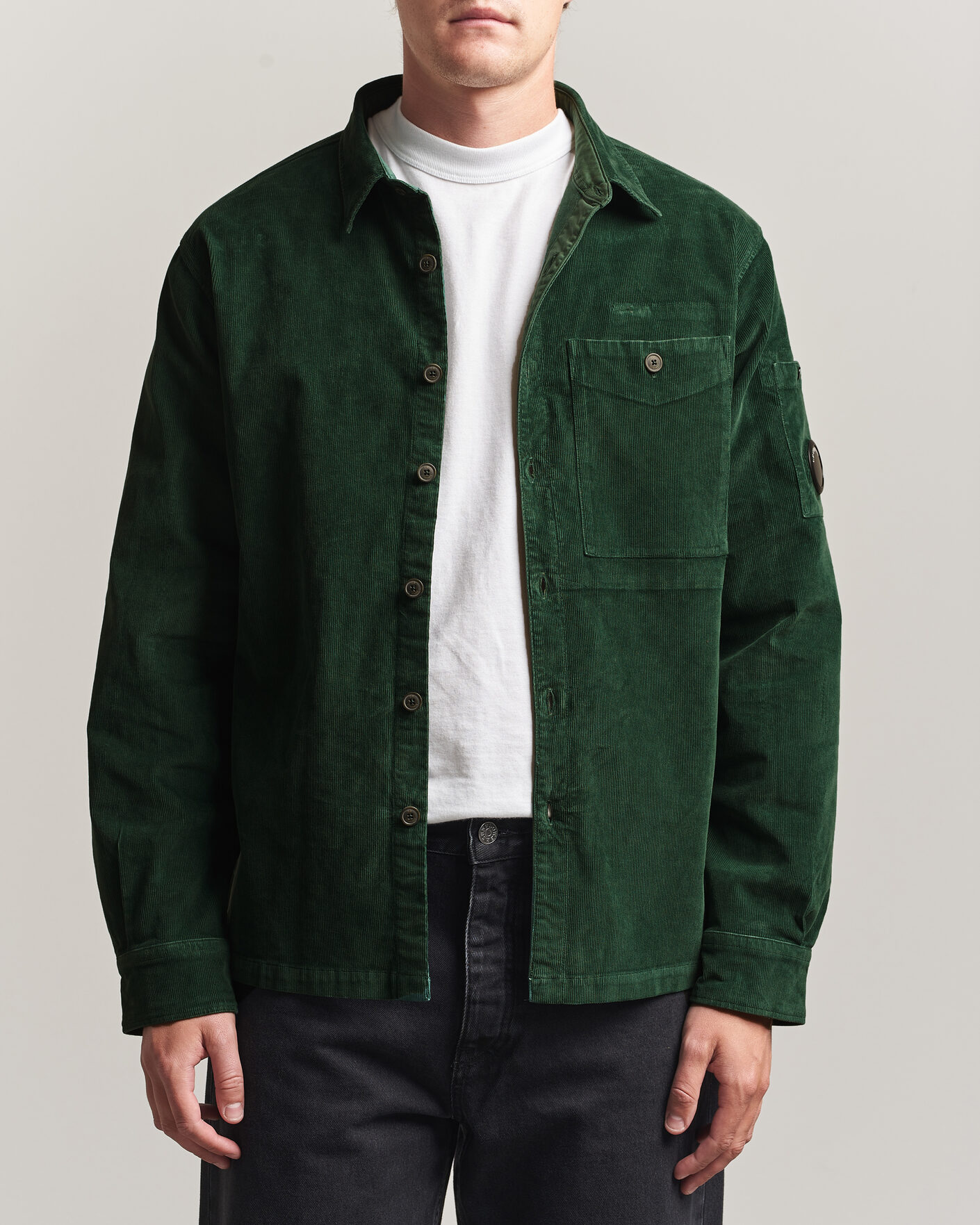 Herre | Skjorter | C.P. Company | Corduroy Lens Overshirt Emerald Green