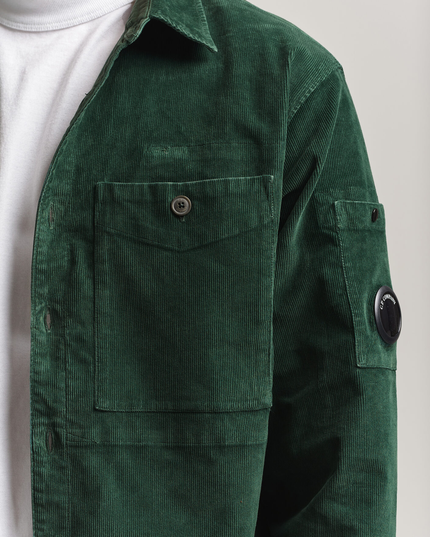 Herre | Skjorter | C.P. Company | Corduroy Lens Overshirt Emerald Green