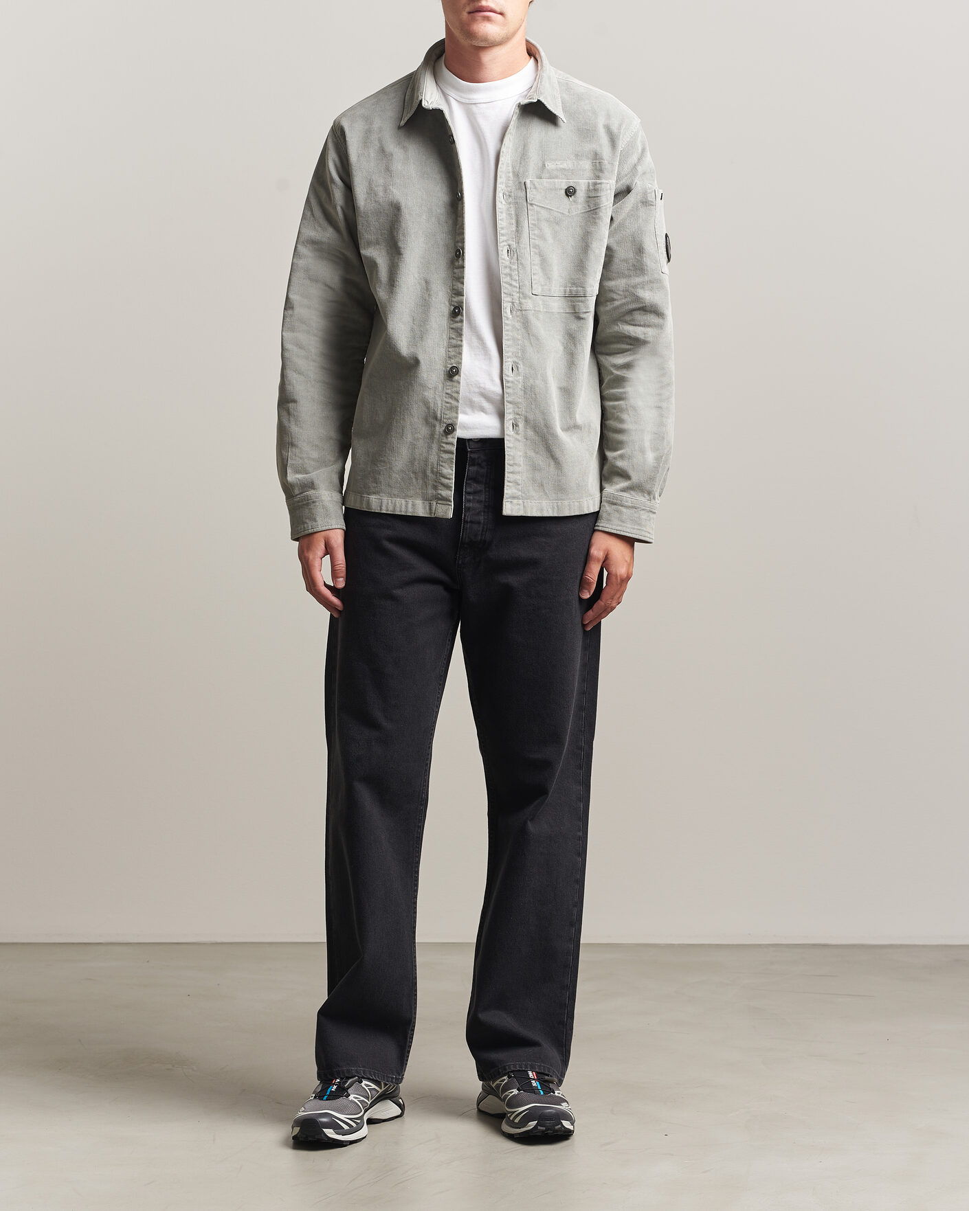 Herre | Skjorter | C.P. Company | Corduroy Lens Overshirt Light Grey