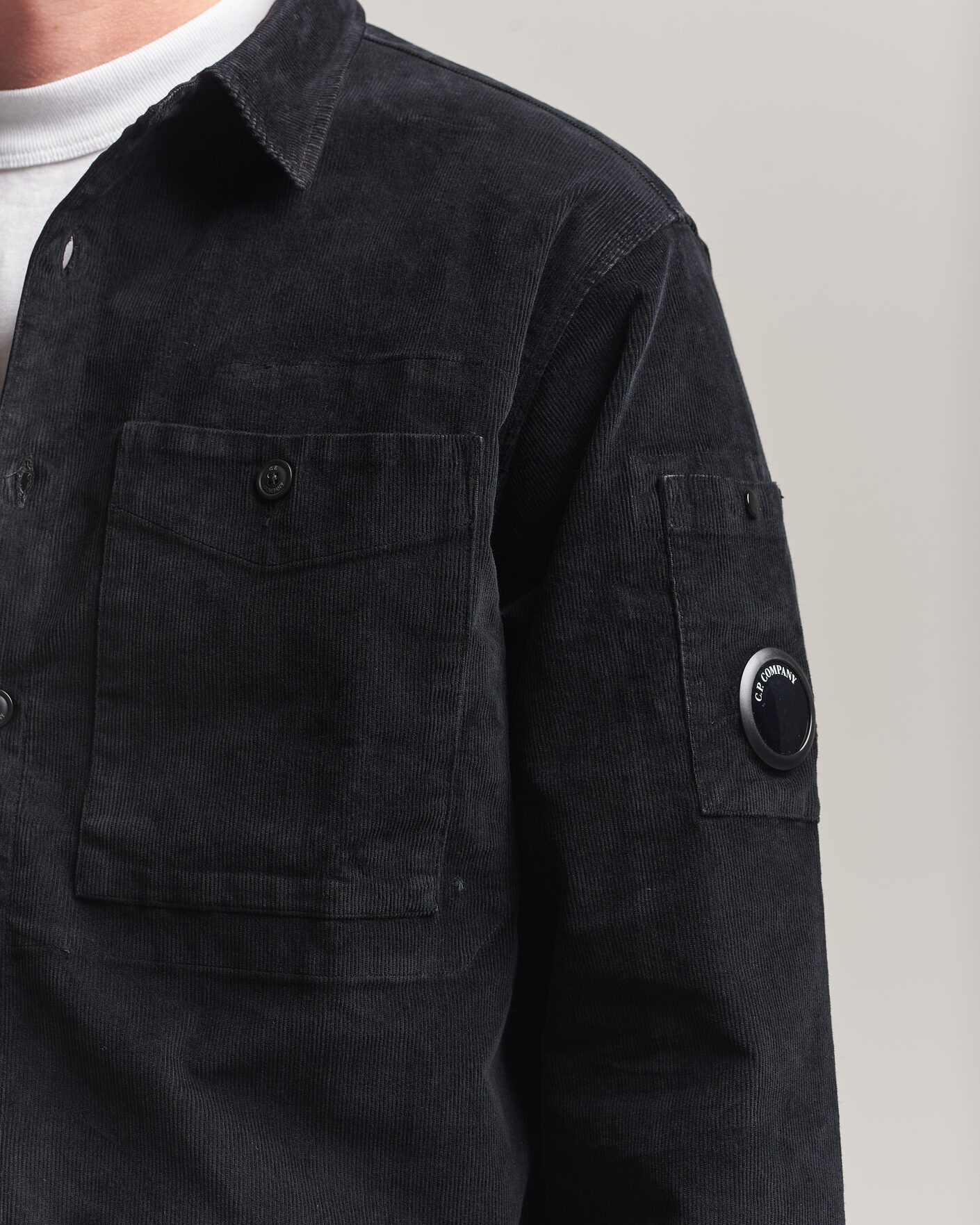 Herre | Skjorter | C.P. Company | Corduroy Lens Overshirt Black