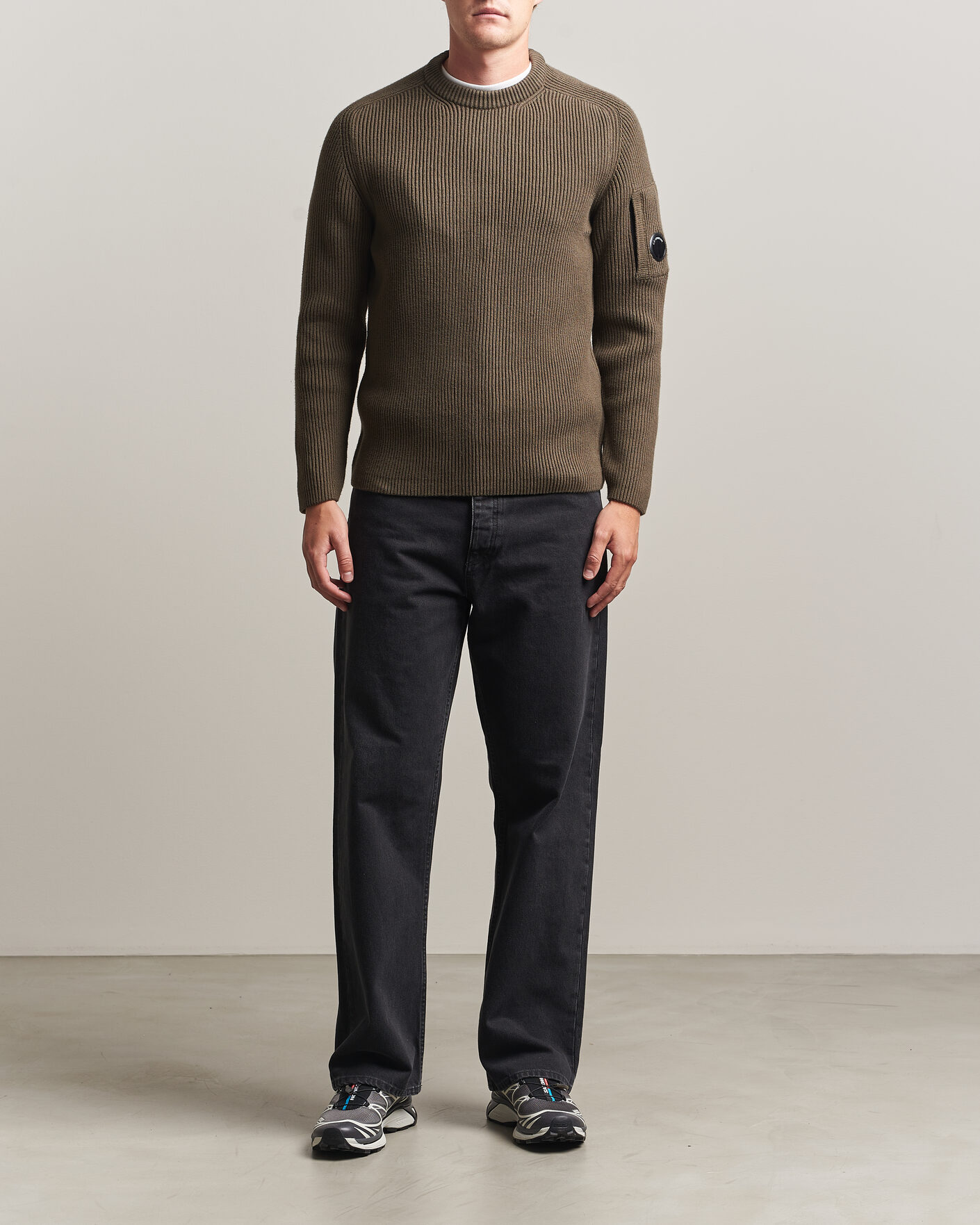 Herre | Gensere | C.P. Company | Full Rib Knitted Cotton Crew Neck Dark Green