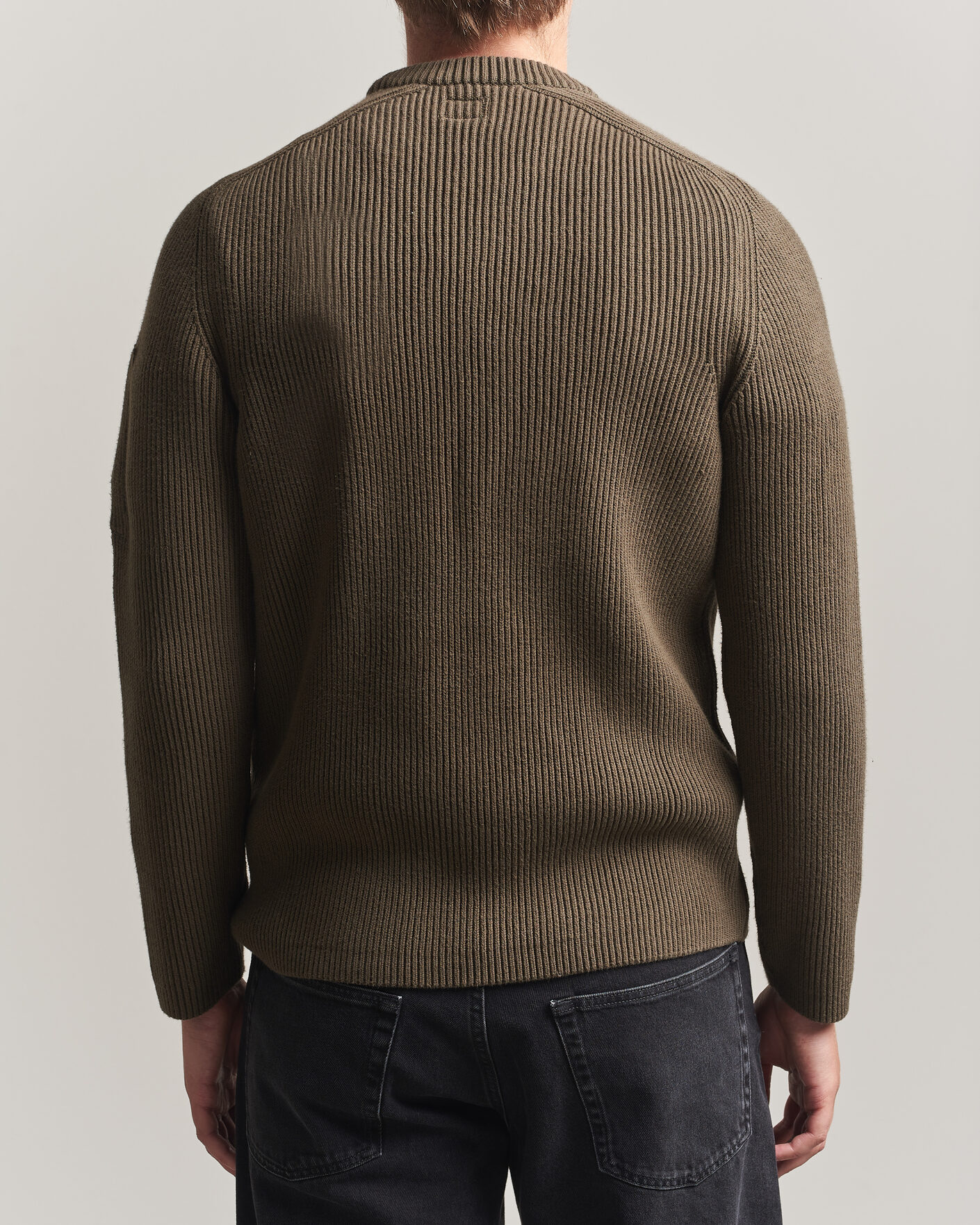 Herre | Gensere | C.P. Company | Full Rib Knitted Cotton Crew Neck Dark Green