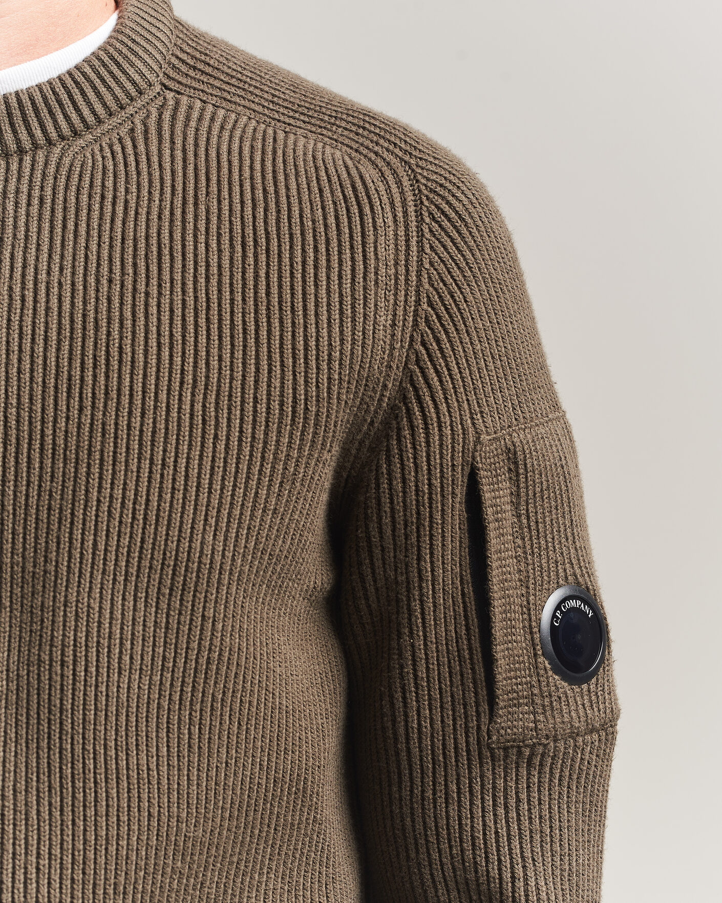 Herre | Gensere | C.P. Company | Full Rib Knitted Cotton Crew Neck Dark Green