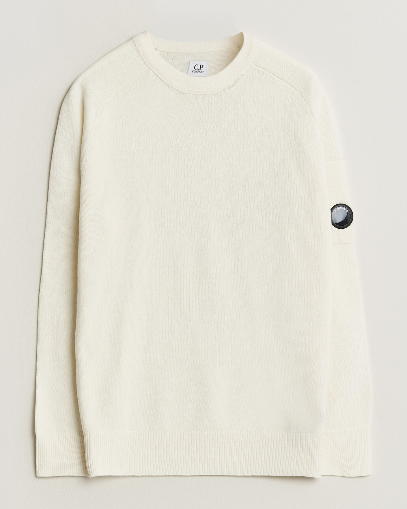 Herre | Gensere | C.P. Company | Knitted Lambswool Crew Neck White