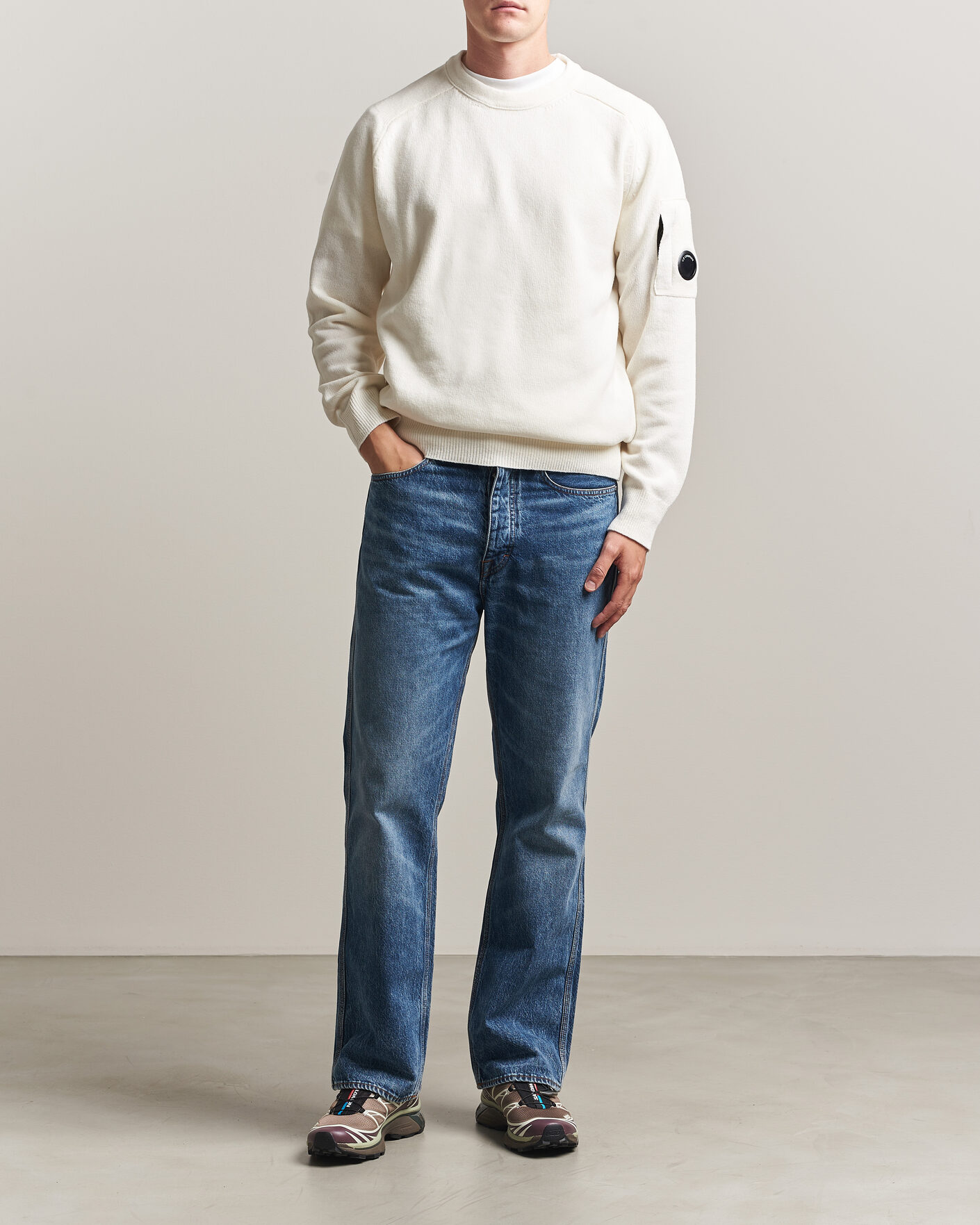Herre | Gensere | C.P. Company | Knitted Lambswool Crew Neck White