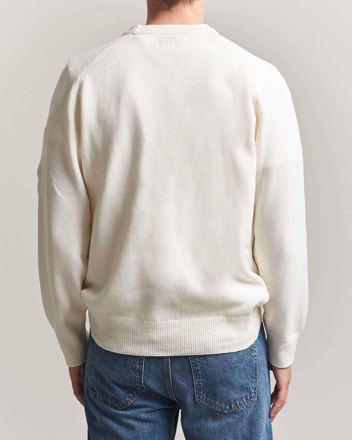 Herre | Gensere | C.P. Company | Knitted Lambswool Crew Neck White