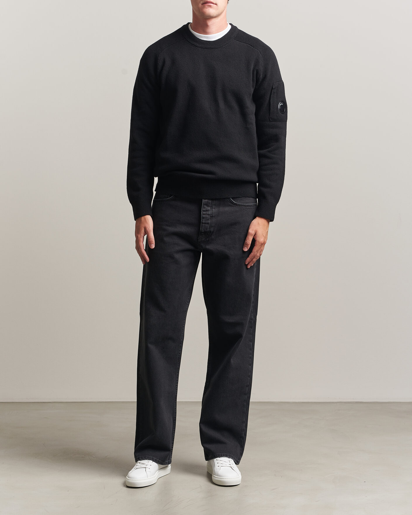 Herre | Gensere | C.P. Company | Knitted Lambswool Crew Neck Black