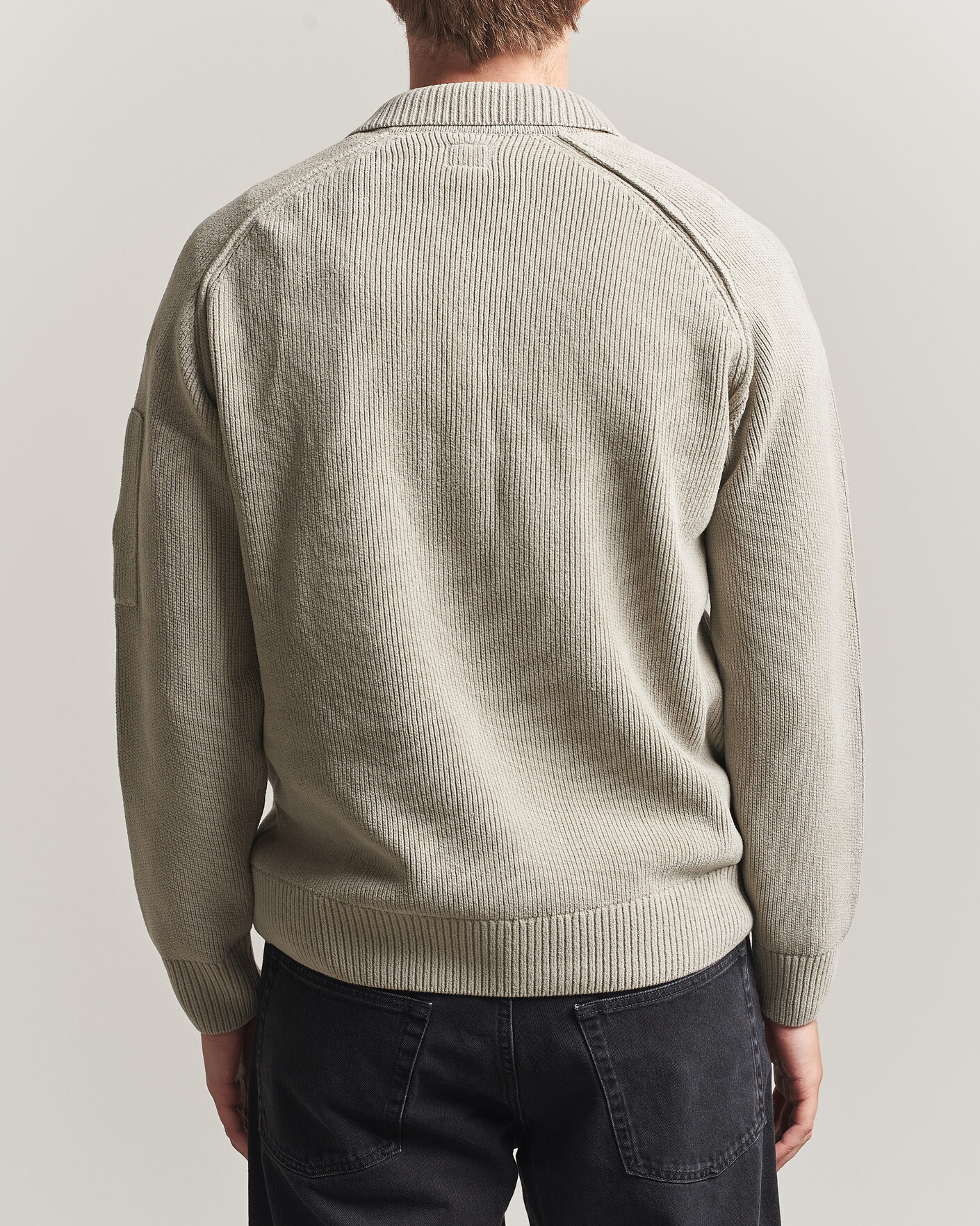 Herre | Gensere | C.P. Company | Cotton Chenille Polo Collar Light Grey