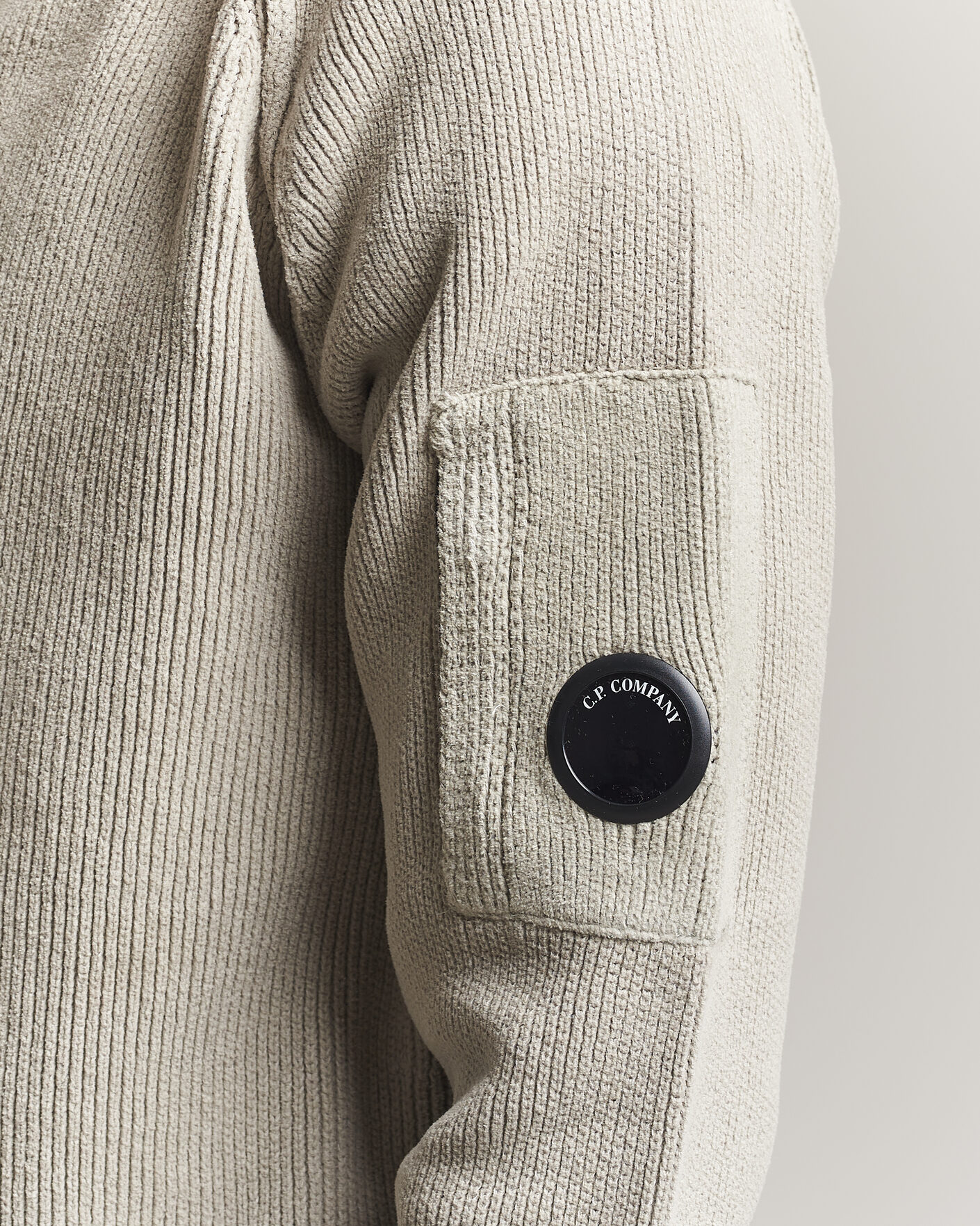 Herre | Gensere | C.P. Company | Cotton Chenille Polo Collar Light Grey