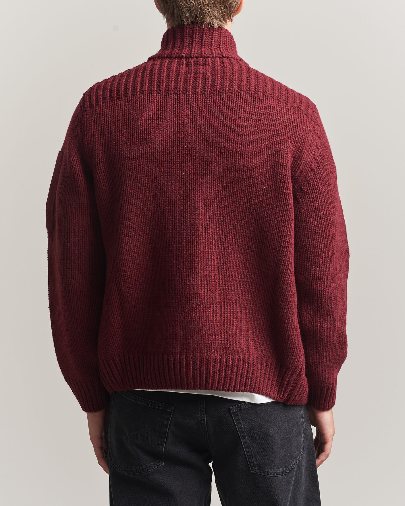 Herre | Gensere | C.P. Company | Heavy Lambswool Cardigan Burgundy