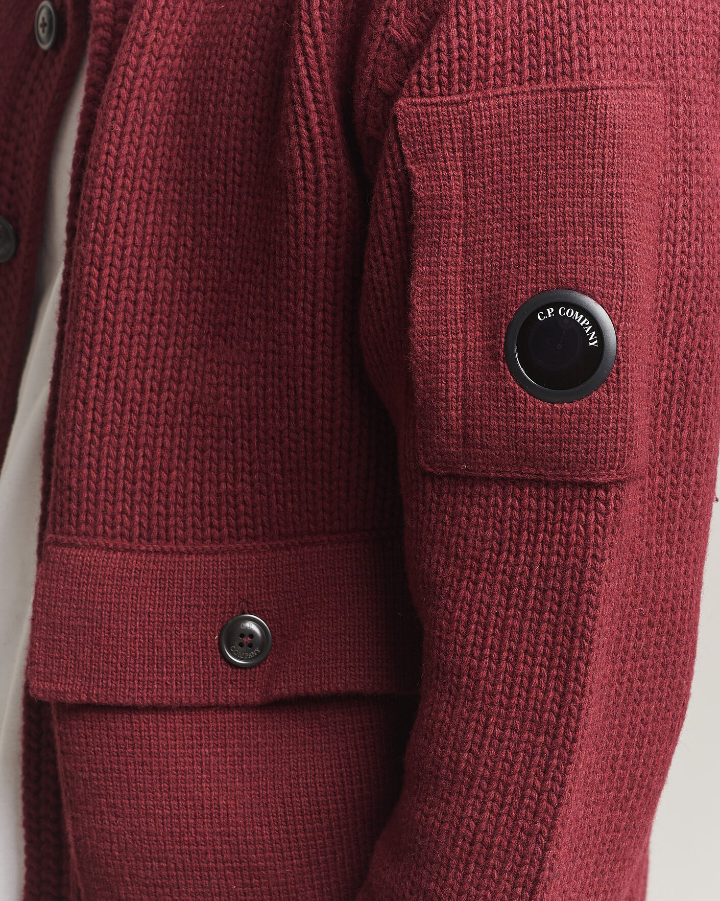 Herre | Gensere | C.P. Company | Heavy Lambswool Cardigan Burgundy