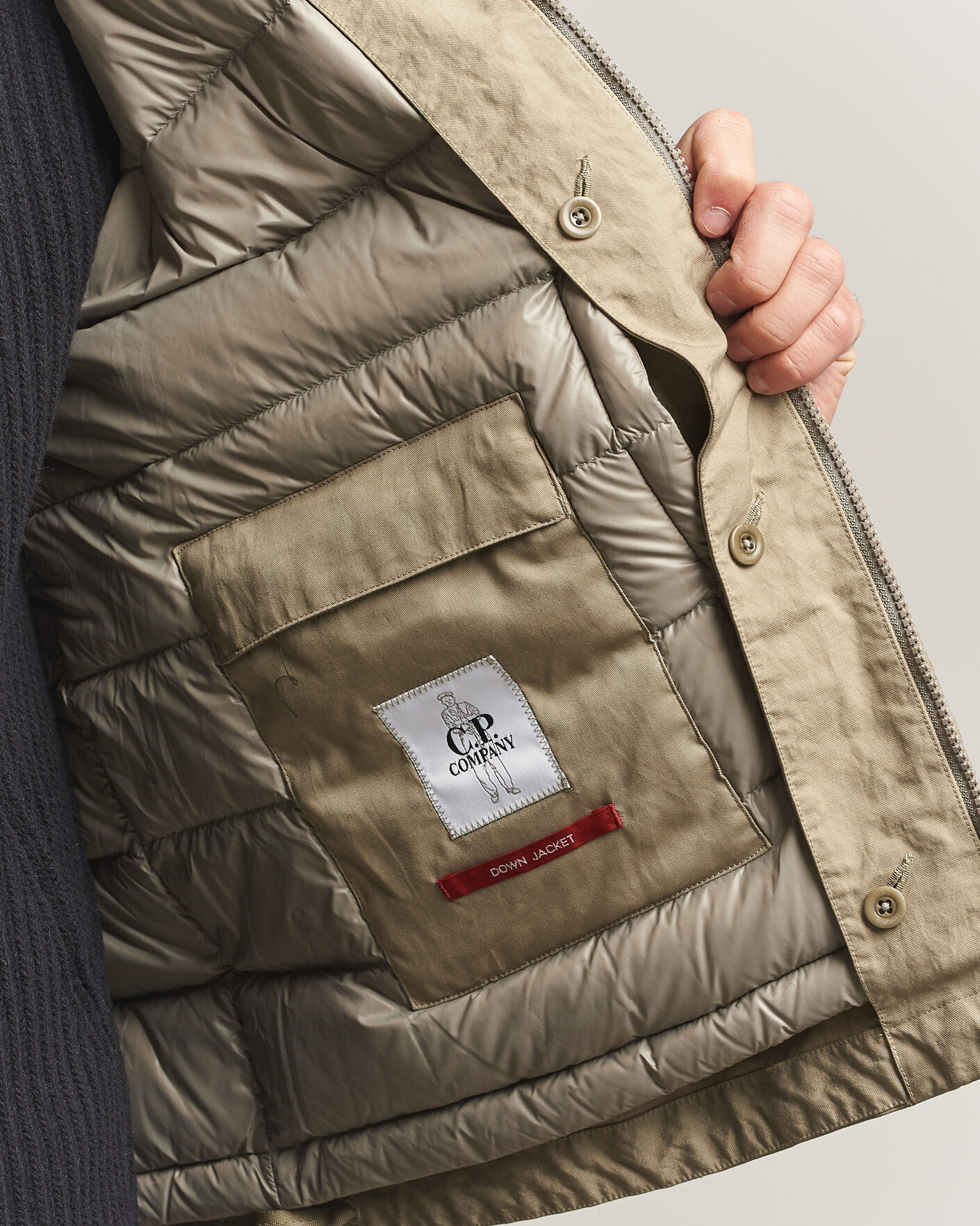 Herre | Jakker | C.P. Company | Heavy Nylon Twill Down Padded Jacket Light Grey