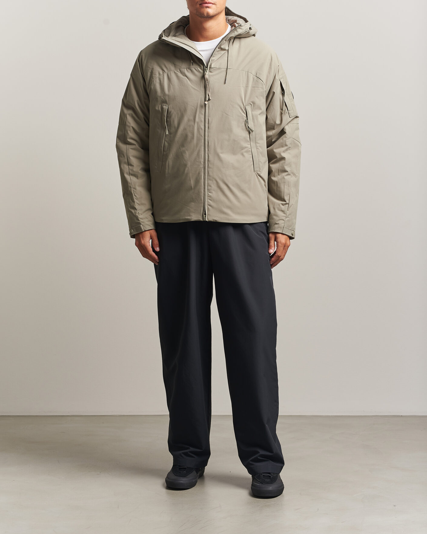 Herre | Jakker | C.P. Company | Pro-Tek Lightweight Padded Hood Jacket Light Grey