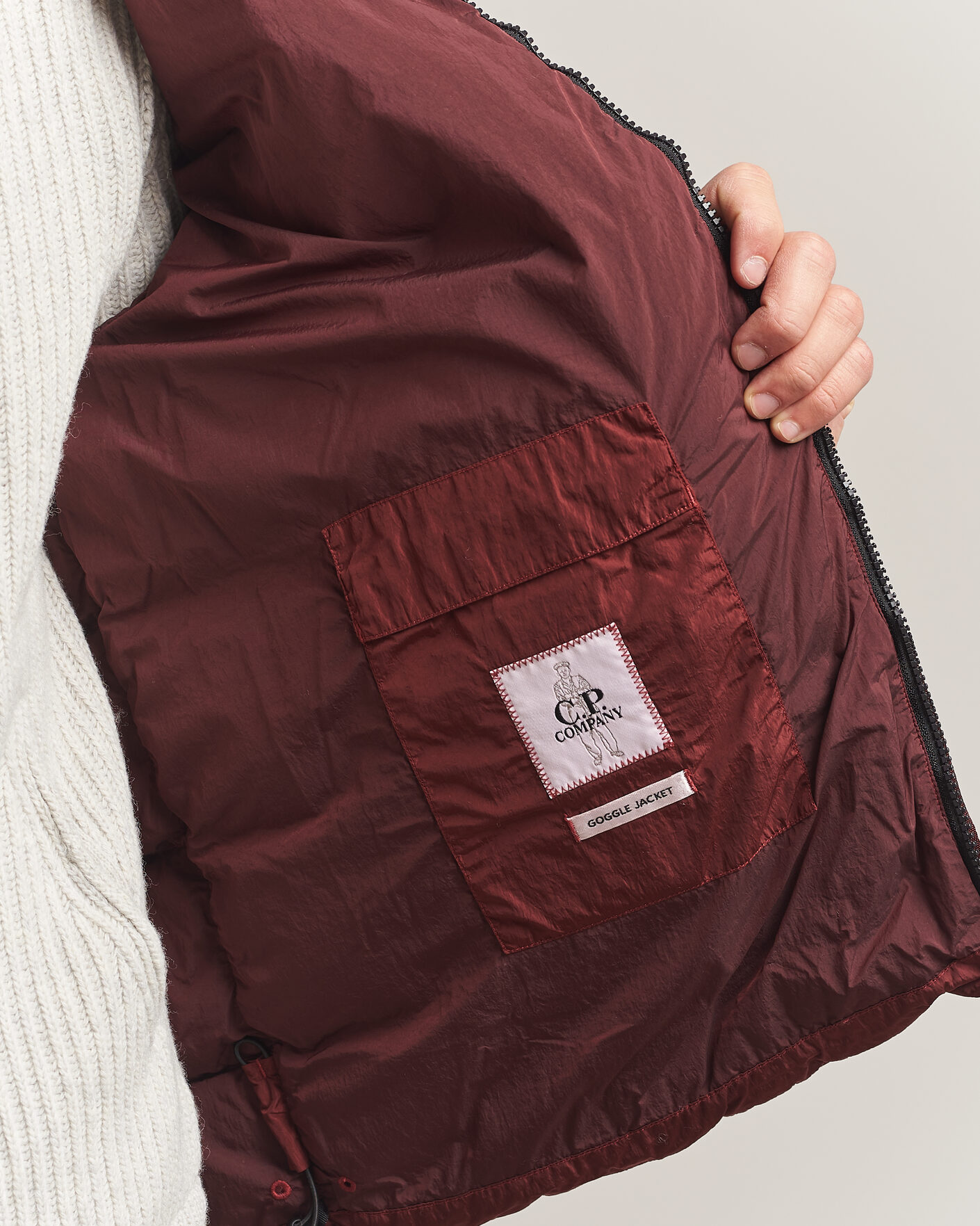 Herre | Jakker | C.P. Company | Chrome-R Goggle Down Jacket Burgundy