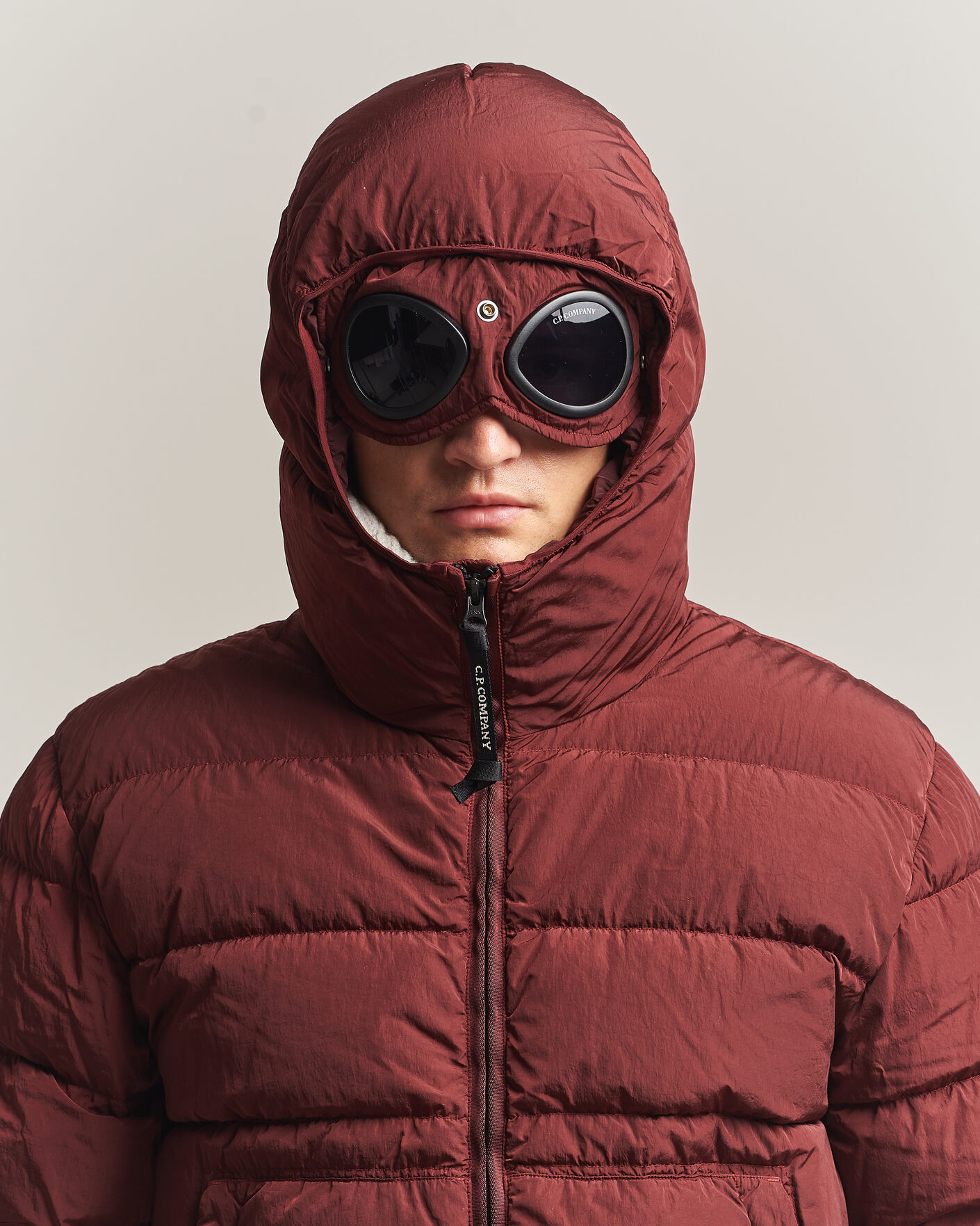 Herre | Jakker | C.P. Company | Chrome-R Goggle Down Jacket Burgundy