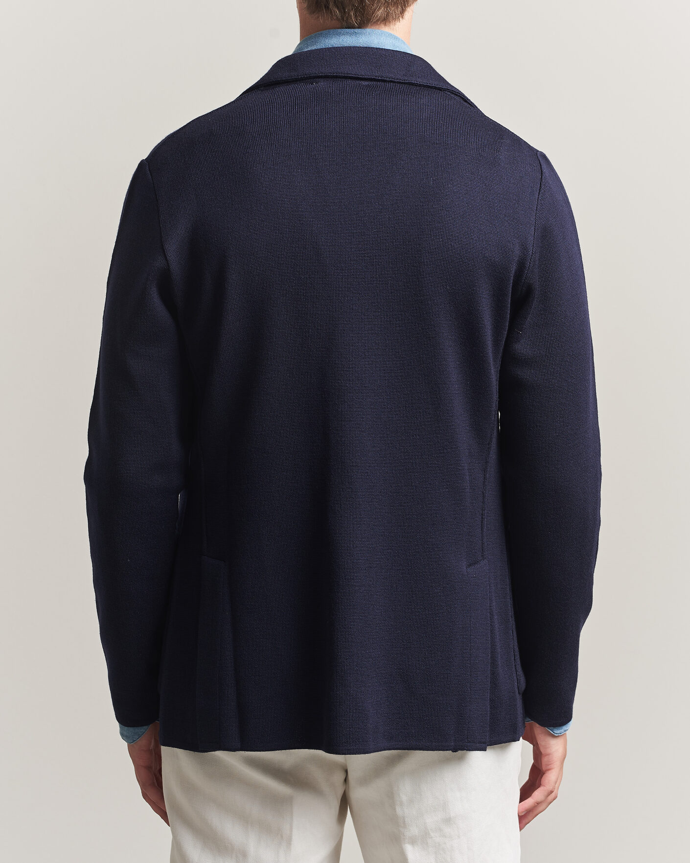 Herre | Dressjakker | Lardini | Knitted Wool Blazer Navy