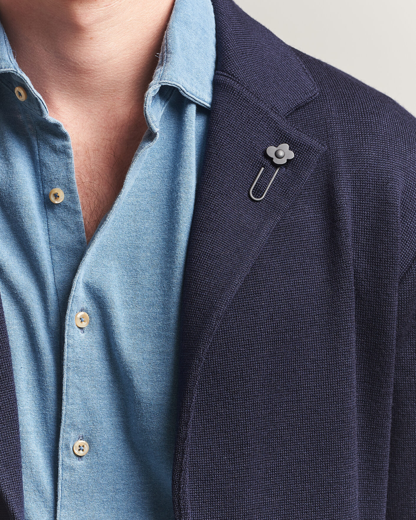 Herre | Dressjakker | Lardini | Knitted Wool Blazer Navy