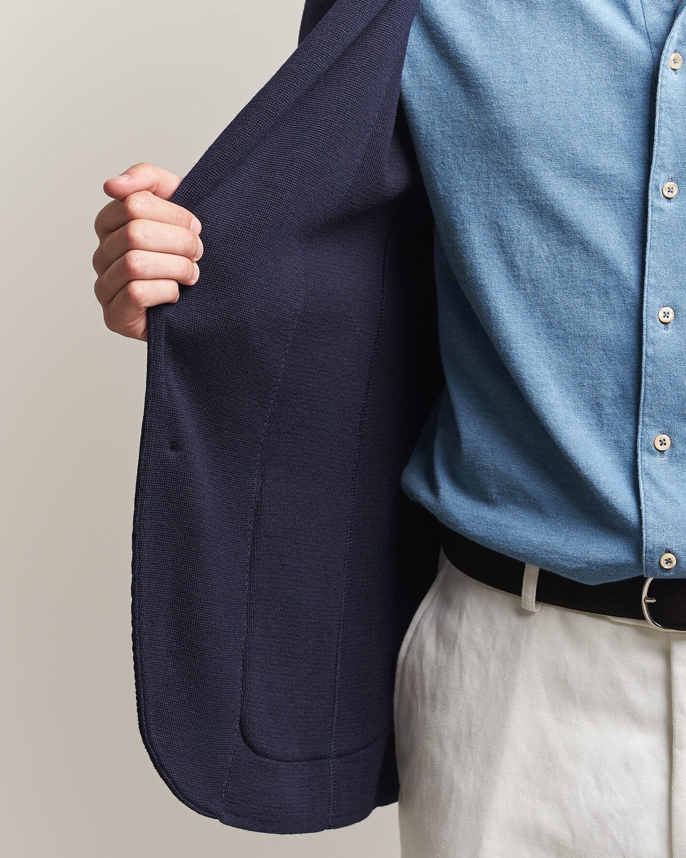 Herre | Dressjakker | Lardini | Knitted Wool Blazer Navy