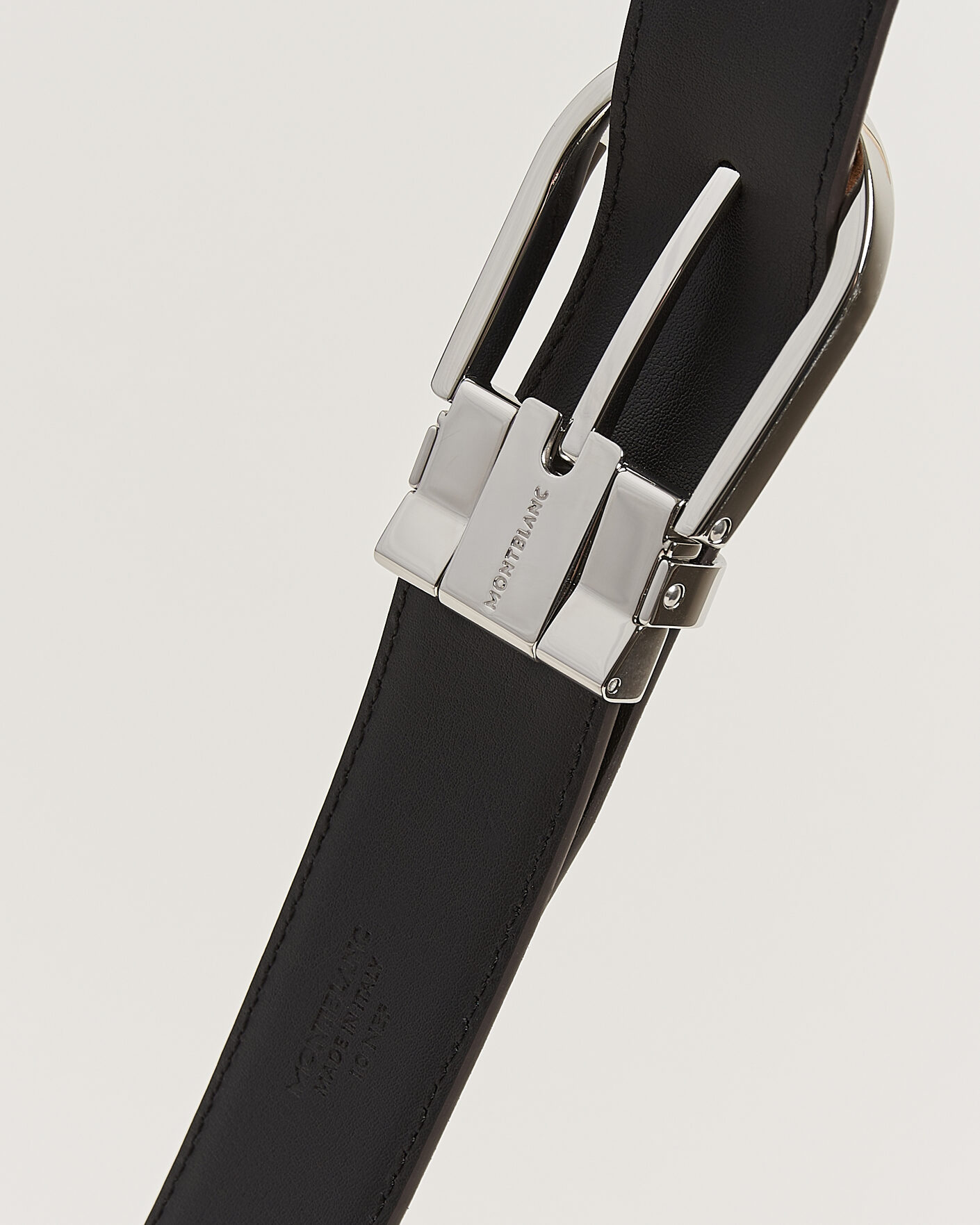 Herre | Belter | Montblanc | 35mm Reversible Suede/Calf Horseshoe Belt Brown/Black