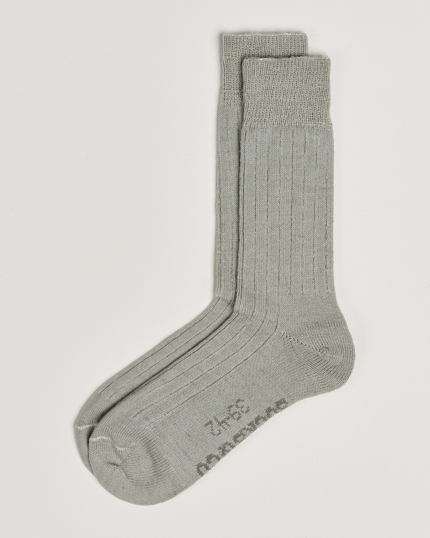 Herre | Undertøy | Alpacasocks & Co | 2-Pack Ribbed Alpacka Wool Socks Light Grey