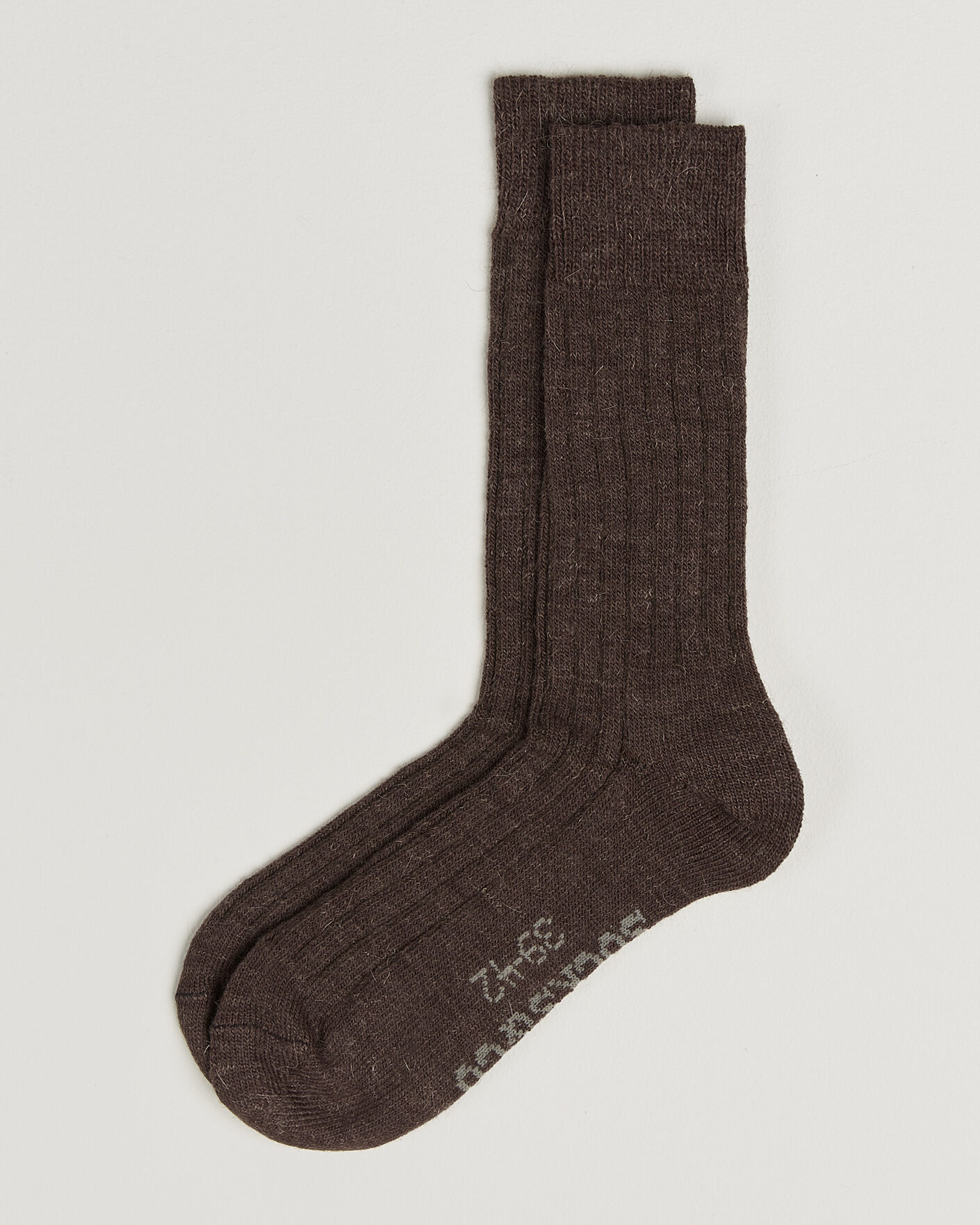 Herre | Undertøy | Alpacasocks & Co | 2-Pack Ribbed Alpacka Wool Socks Cacao