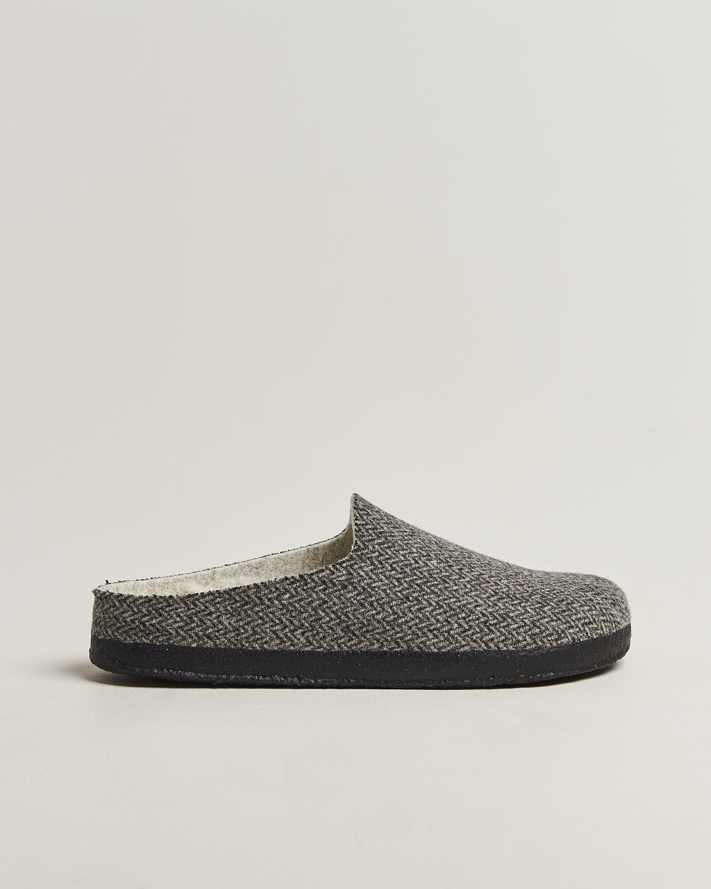 Herre | Sandaler og tøfler | BIRKENSTOCK | Amsterdam Wrapped Dip Shearling Dark Grey Herringbone
