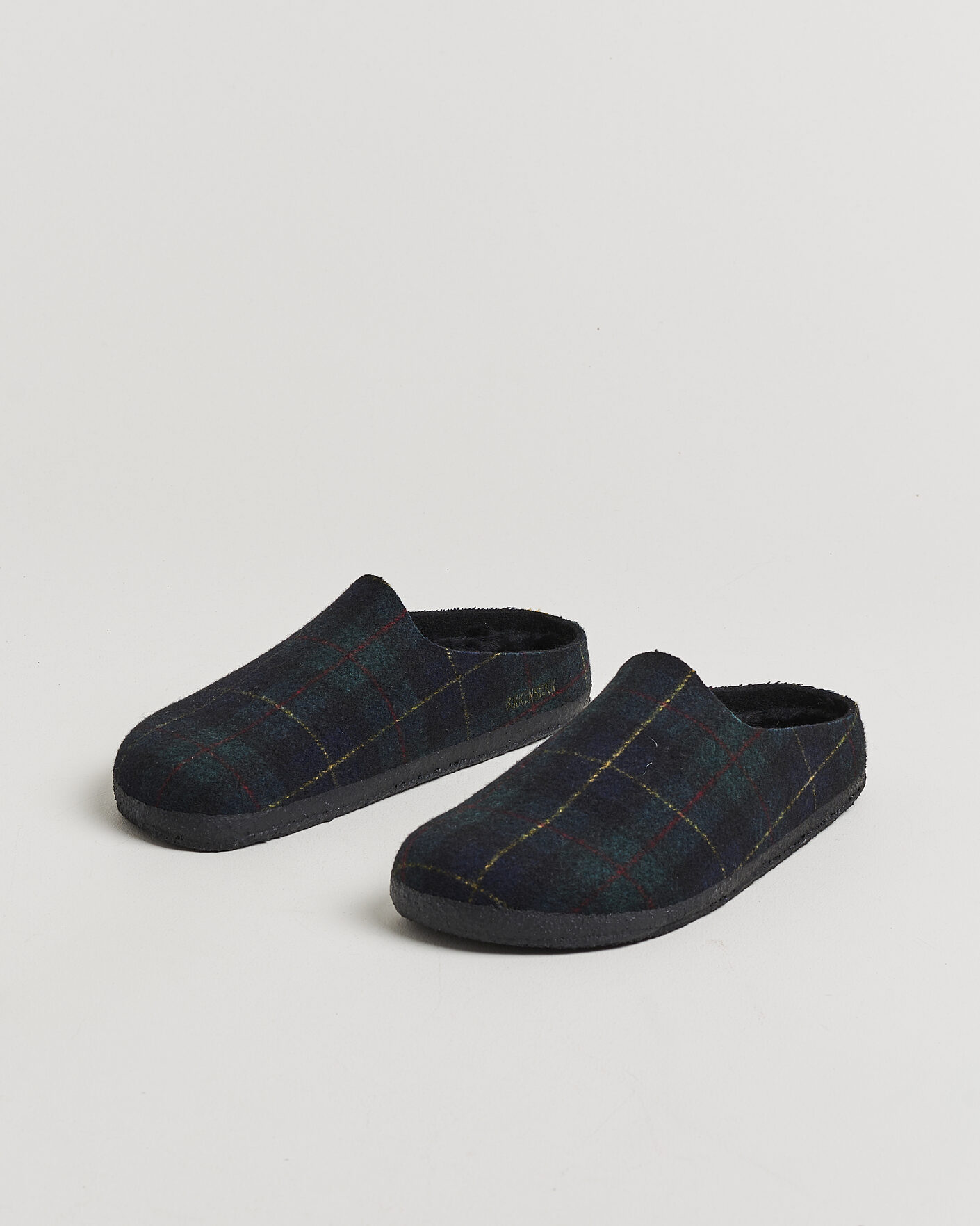 Herre | Sandaler og tøfler | BIRKENSTOCK | Amsterdam Wrapped Dip Shearling Green Navy Plaid