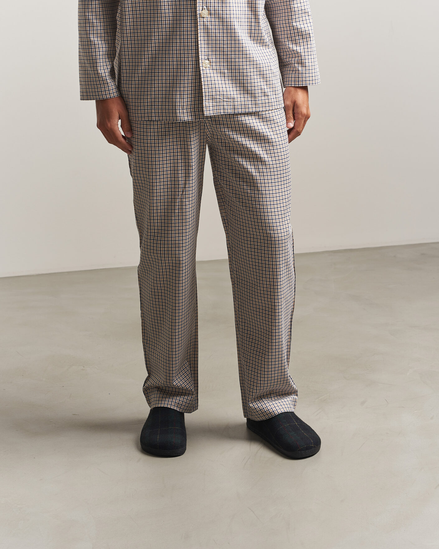 Herre | Sandaler og tøfler | BIRKENSTOCK | Amsterdam Wrapped Dip Shearling Green Navy Plaid