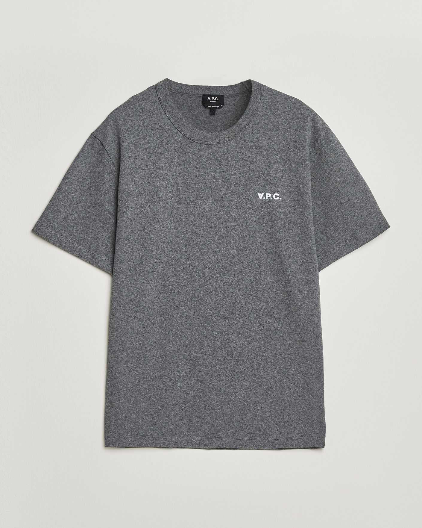 Herre | T-Shirts | A.P.C. | Boxy Fit Petit VPC T-Shirt Heathered Anthracite