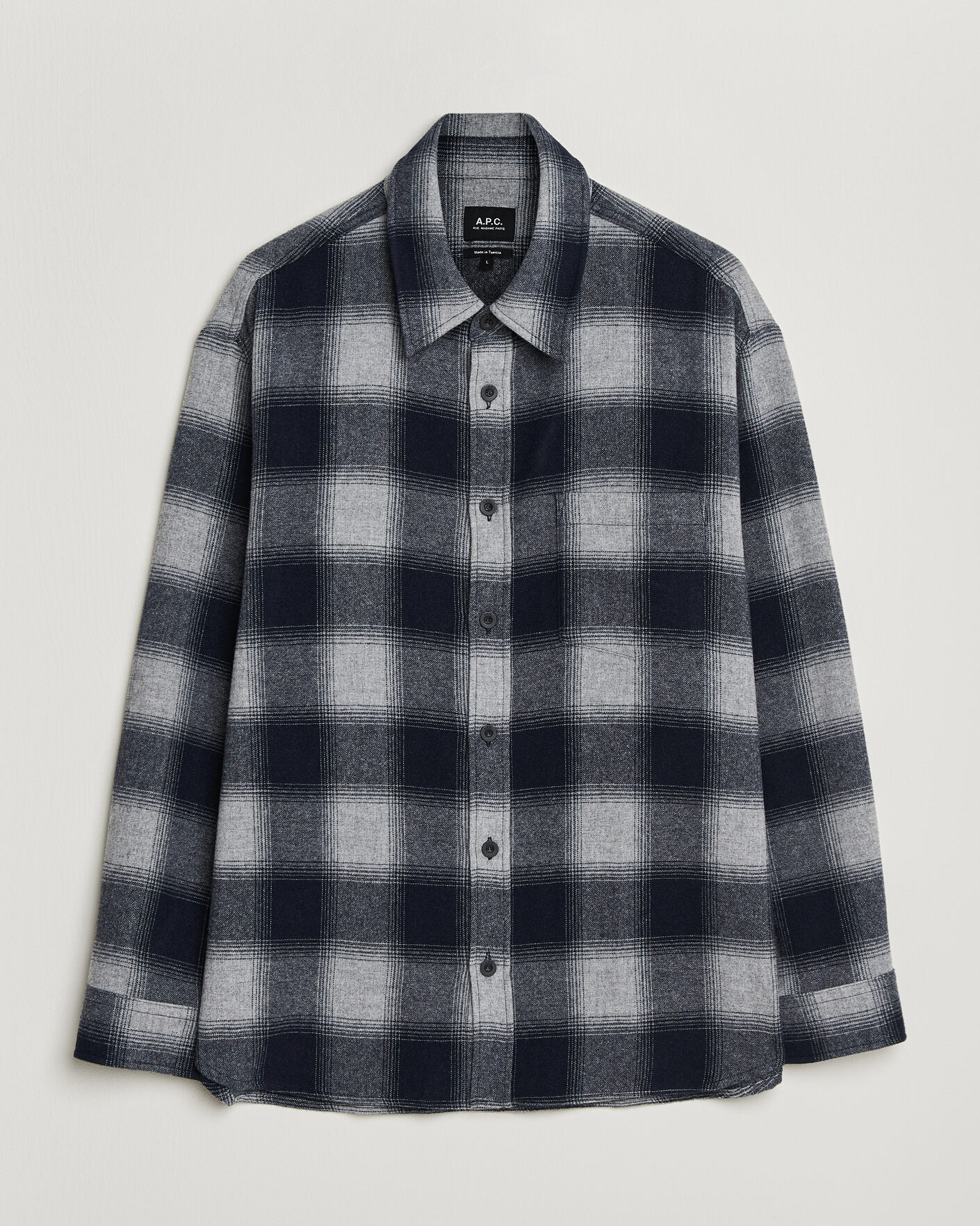 Herre | Skjorter | A.P.C. | Malaury Checked Overshirt Light Grey