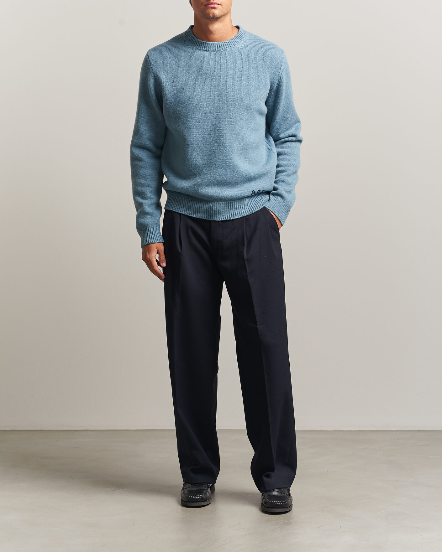 Herre | Gensere | A.P.C. | Edmond Wool Knitted Sweater Light Blue Melange