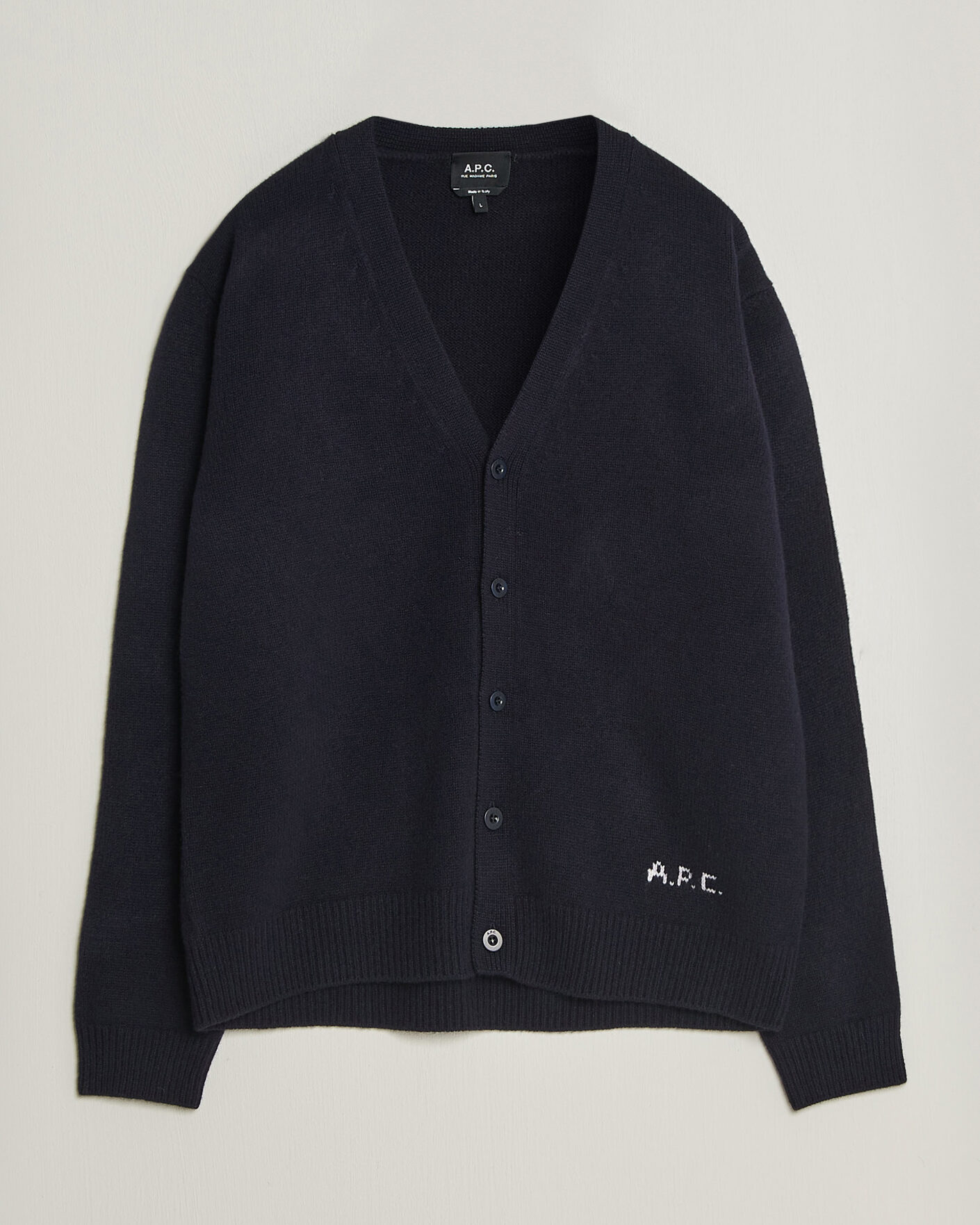 Herre | Gensere | A.P.C. | Kevin Wool Knitted Cardigan Dark Navy