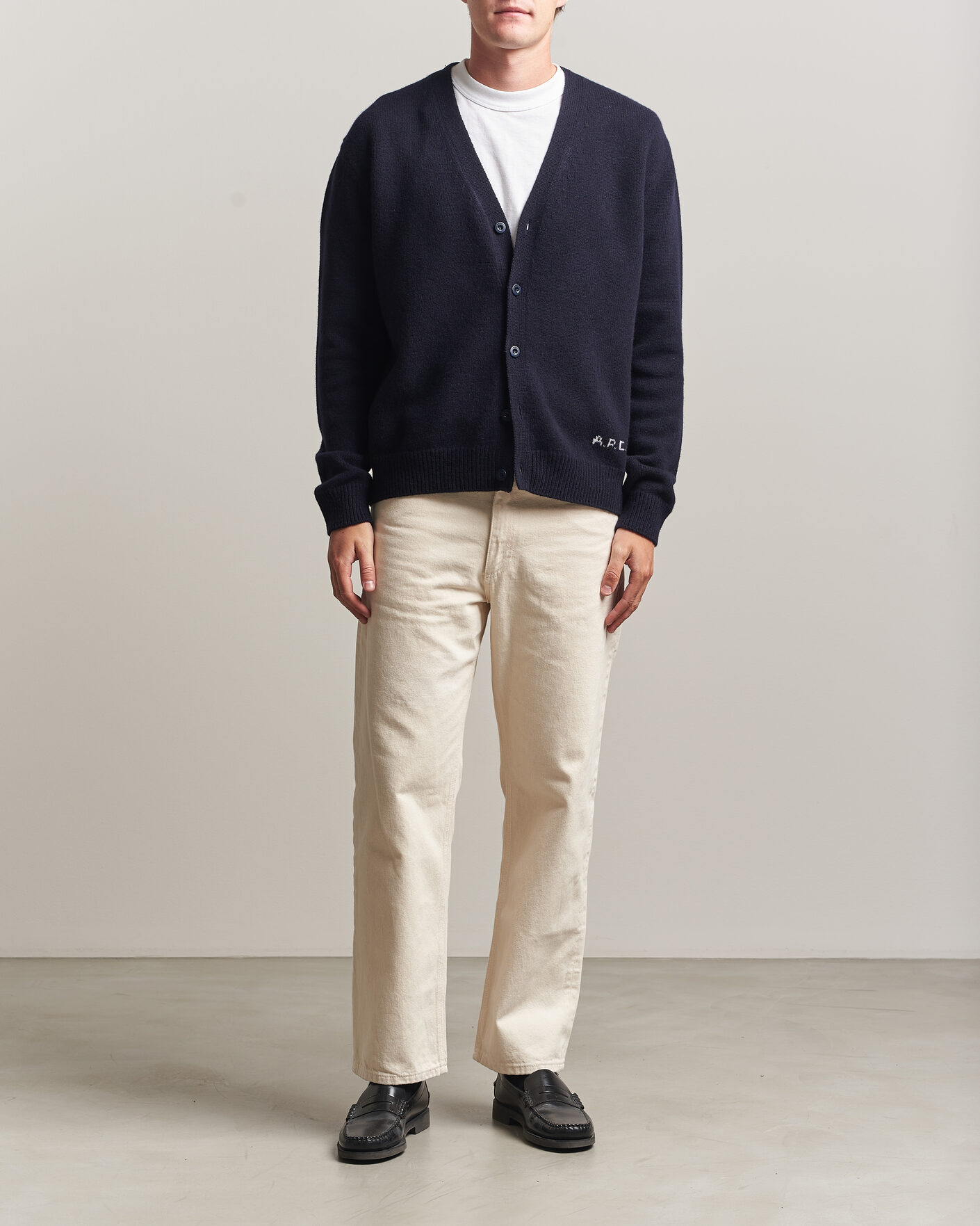 Herre | Gensere | A.P.C. | Kevin Wool Knitted Cardigan Dark Navy