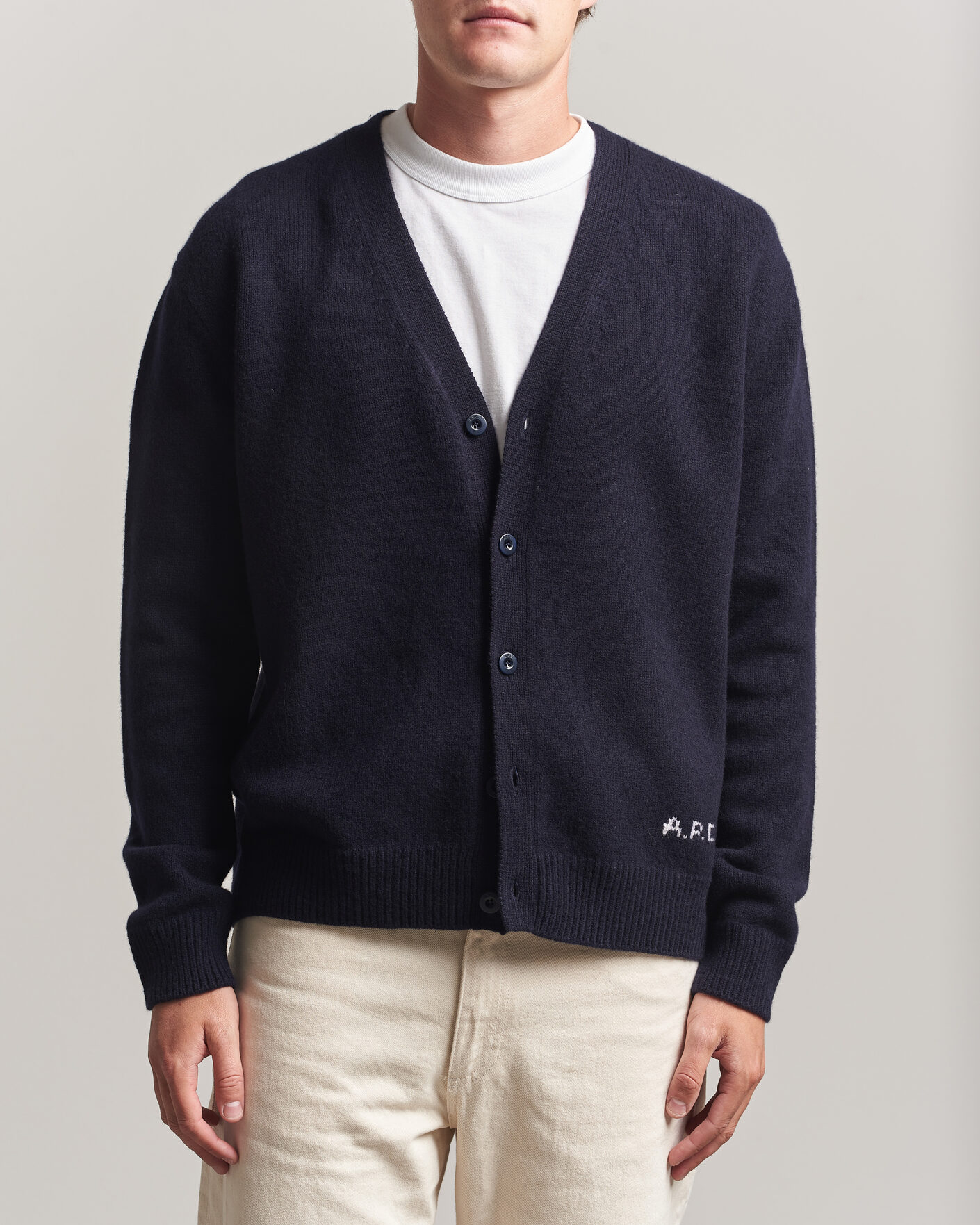 Herre | Gensere | A.P.C. | Kevin Wool Knitted Cardigan Dark Navy