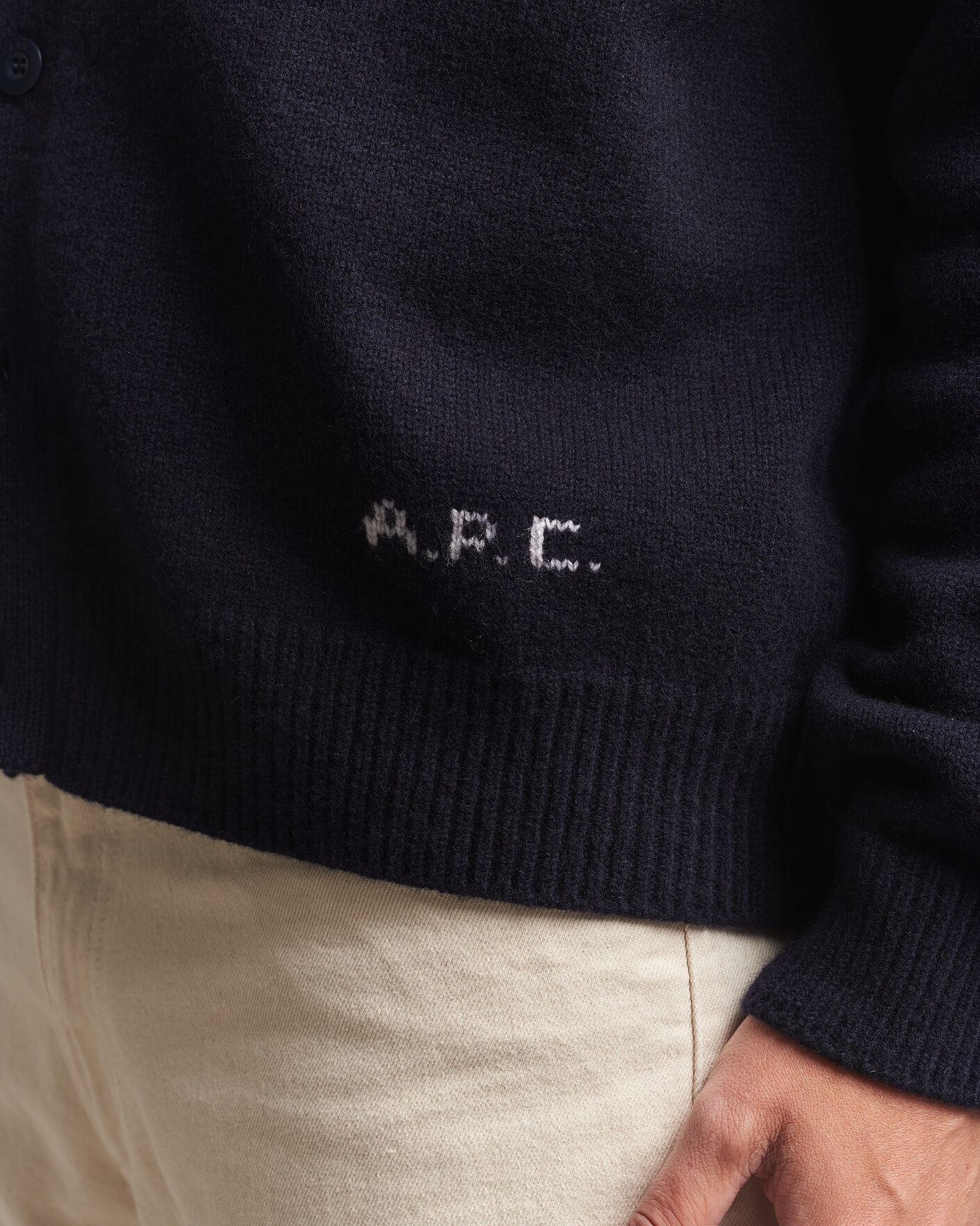Herre | Gensere | A.P.C. | Kevin Wool Knitted Cardigan Dark Navy