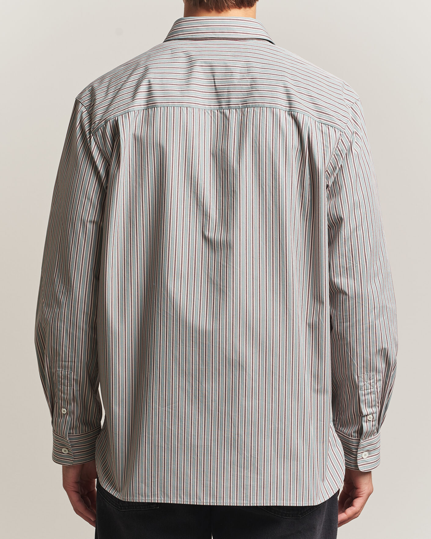 Herre | Skjorter | A.P.C. | Malo Cotton Striped Shirt Almond Green