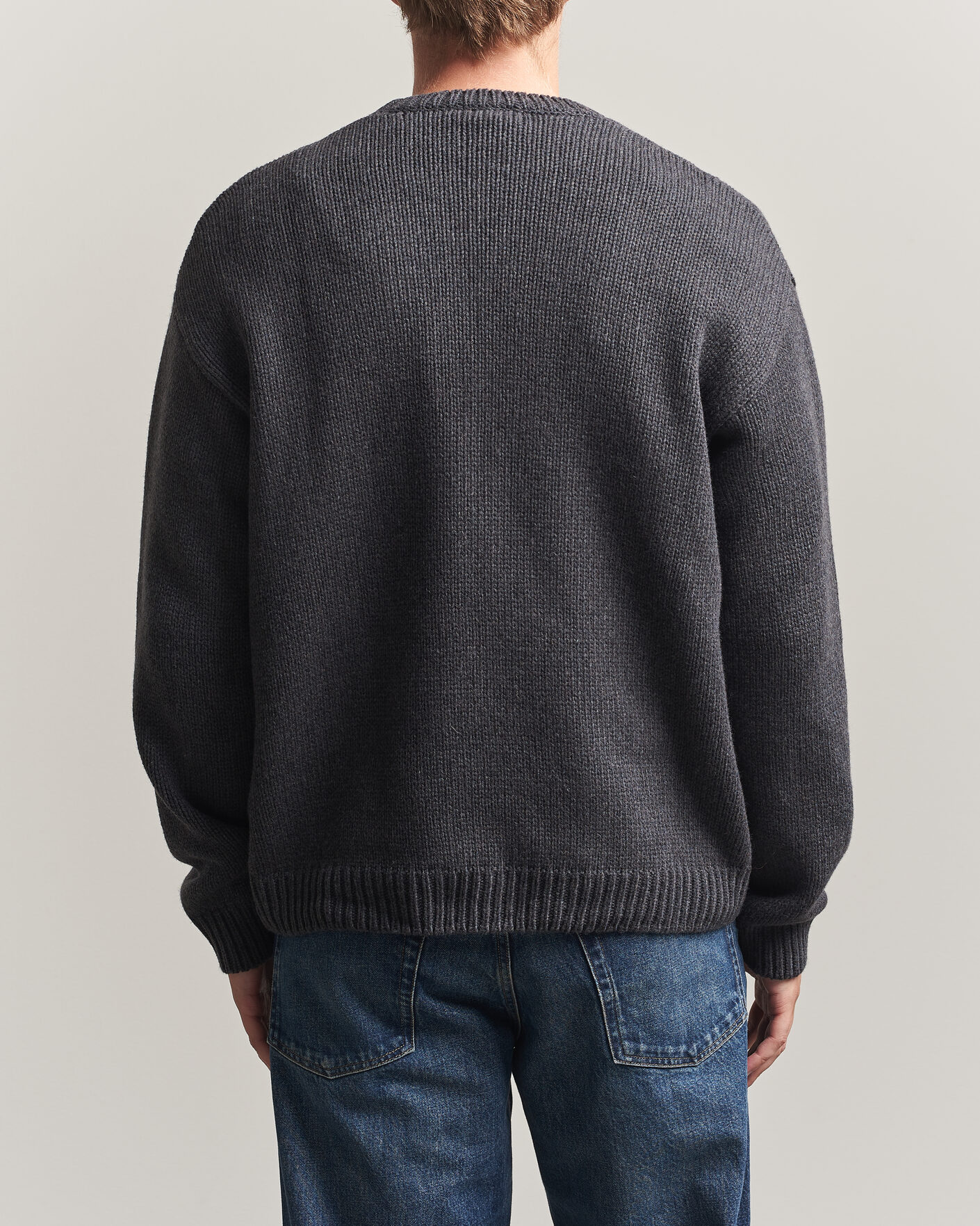 Herre | Gensere | A.P.C. | George Wool Knitted Sweater Anthracite Melange