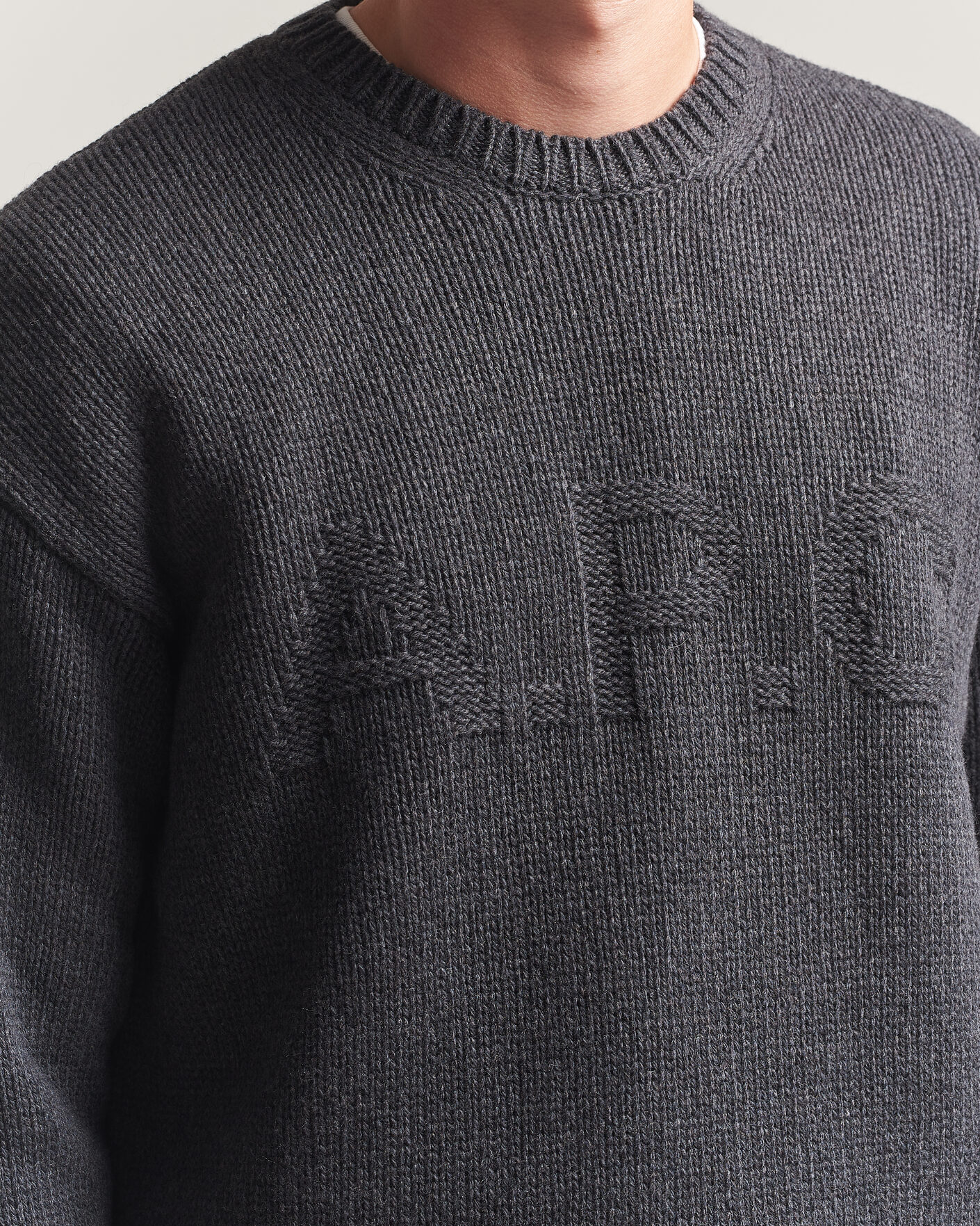 Herre | Gensere | A.P.C. | George Wool Knitted Sweater Anthracite Melange