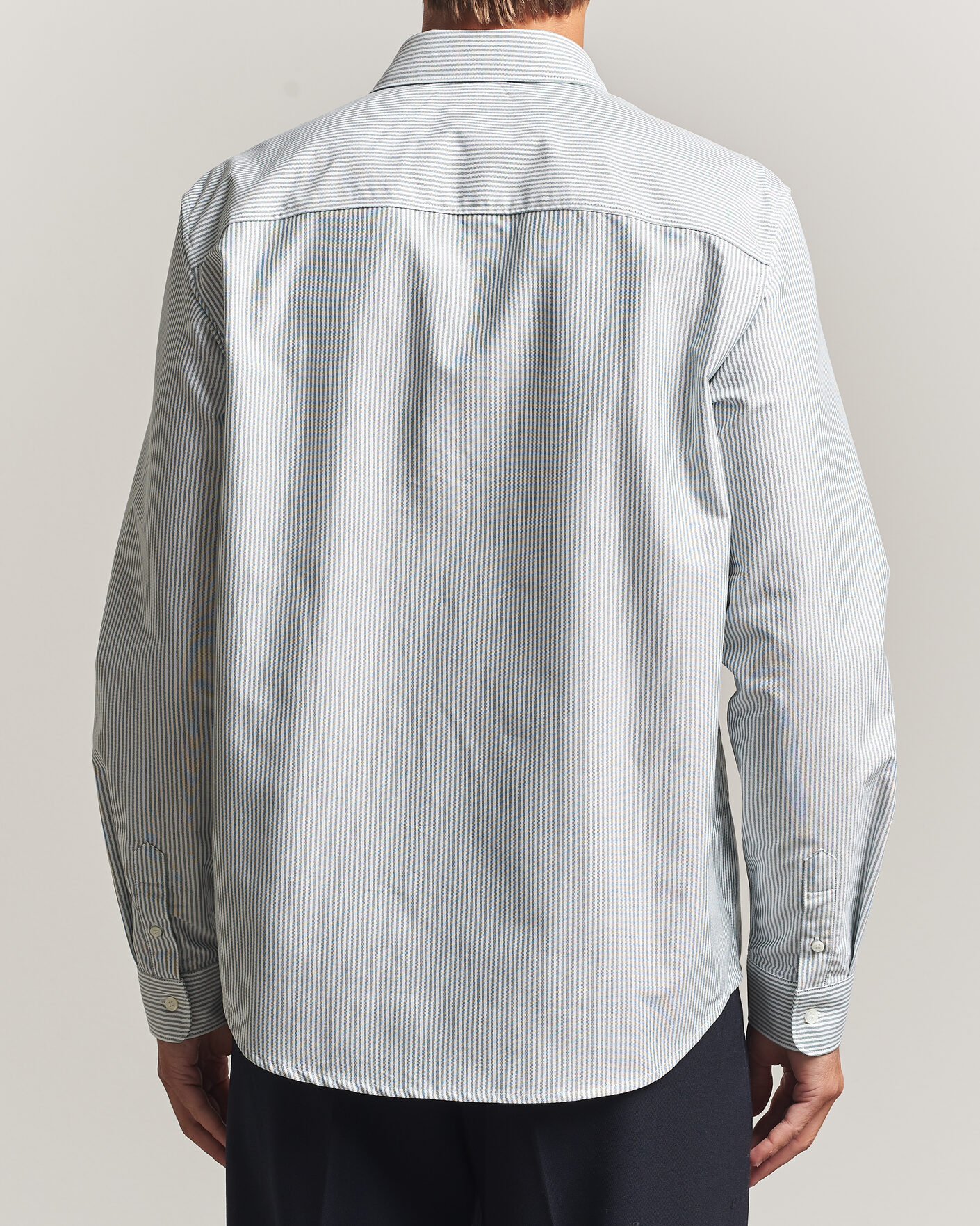 Herre | Skjorter | A.P.C. | Greg Striped Oxford Shirt Green/White