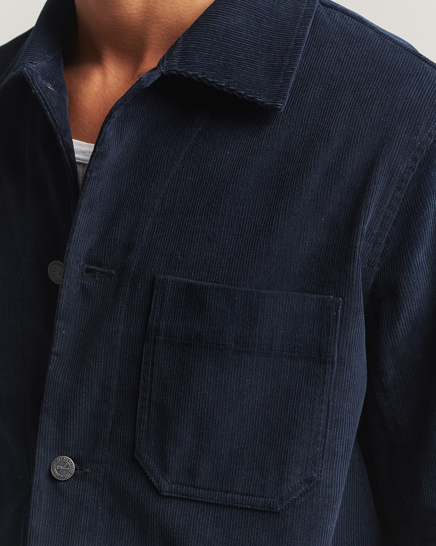 Herre | Skjorter | A.P.C. | New Rodney Corduroy Overshirt Dark Navy