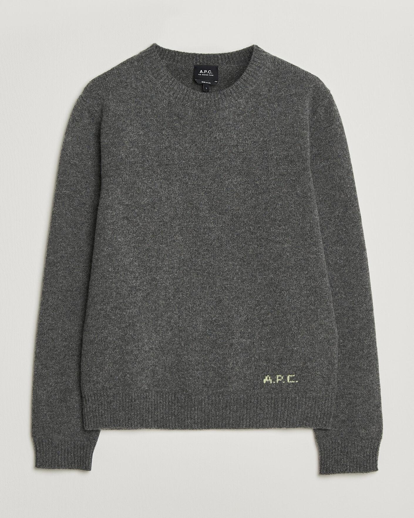 Herre | Gensere | A.P.C. | Edmond Wool Knitted Sweater Anthracite Melange